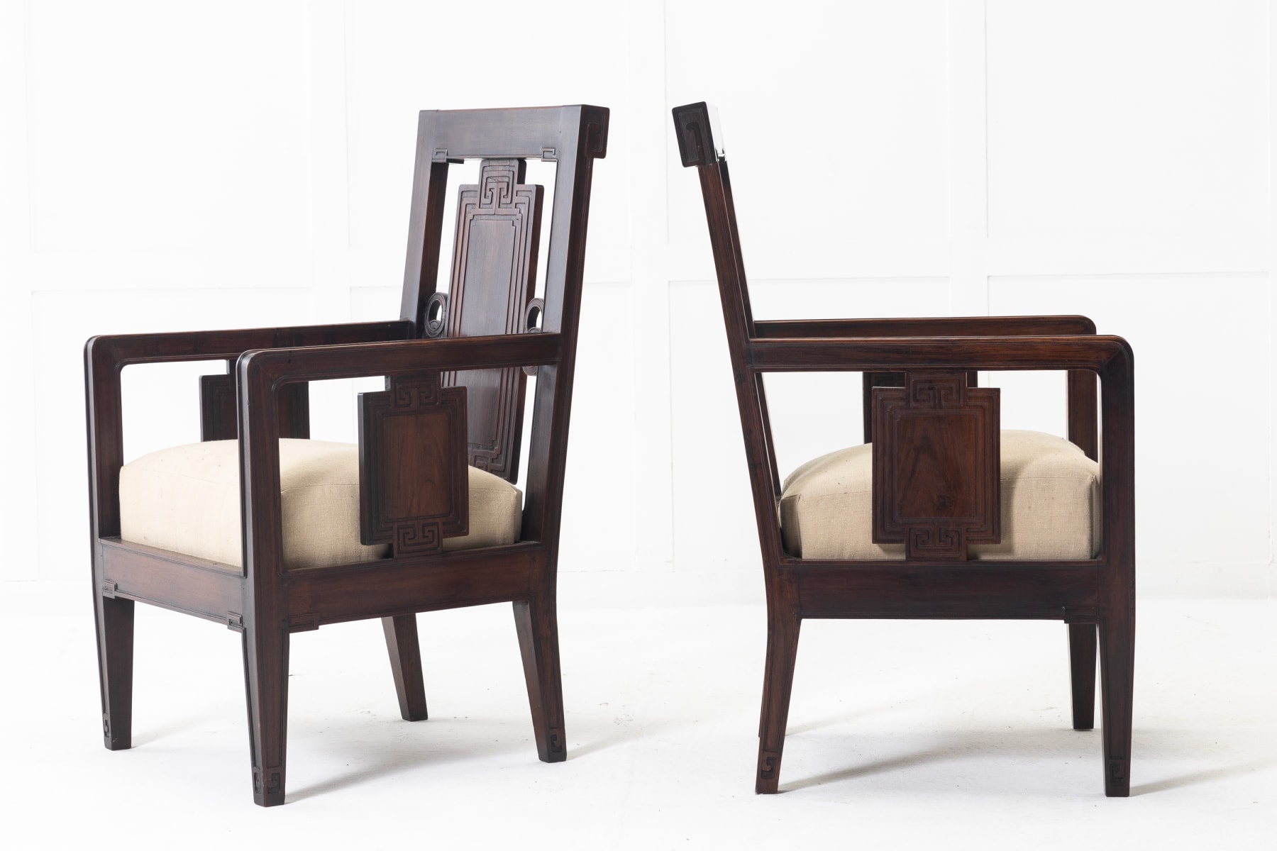 Pair of 1940s Chinese Rosewood Chairs