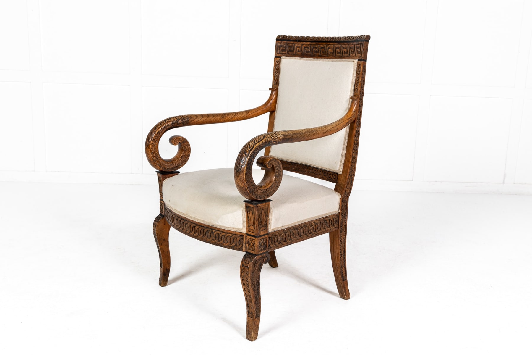 Matched Pair of 19th Century French Carved Wood Chairs