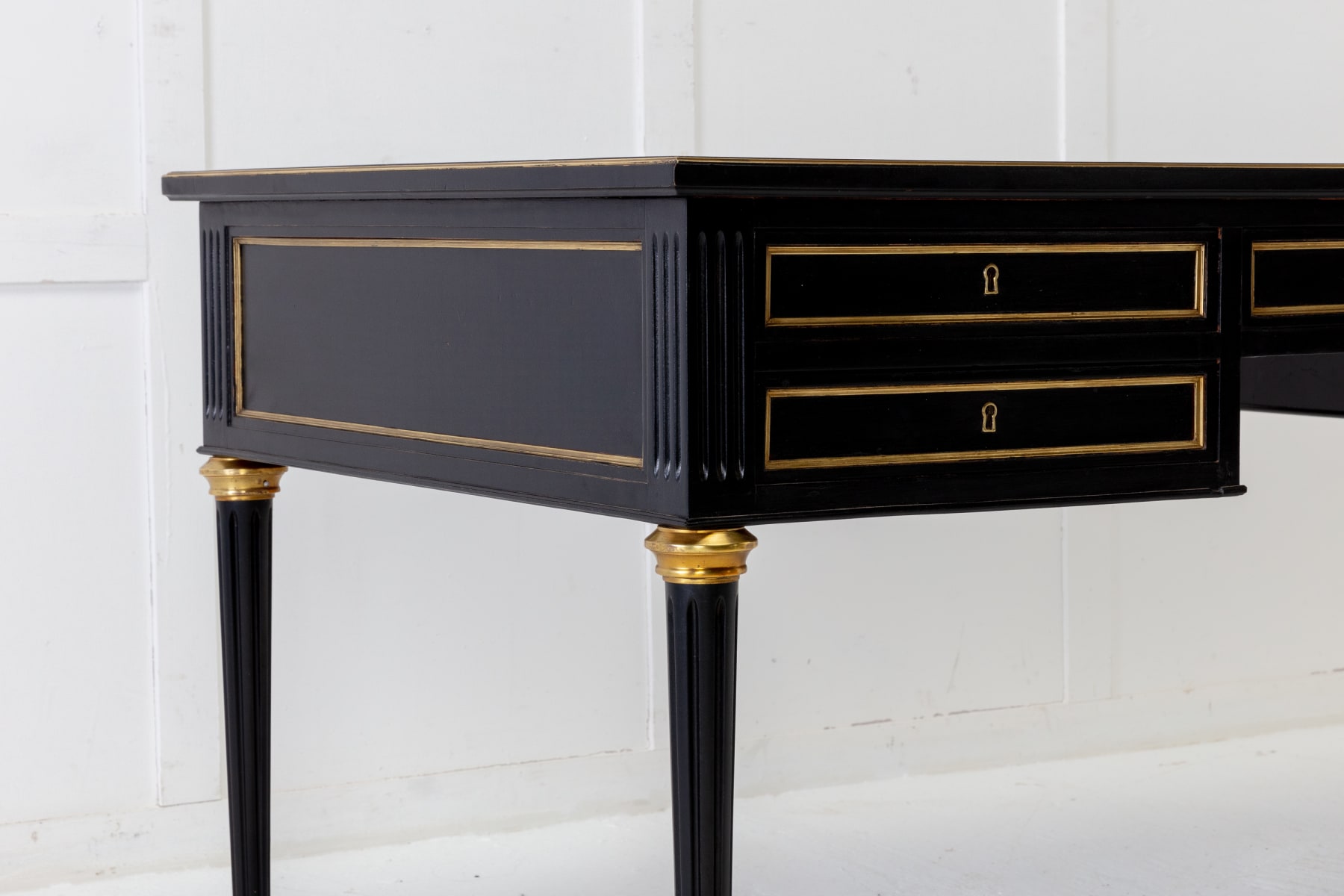 1950s French Louis XVI-Style Ebonised Desk