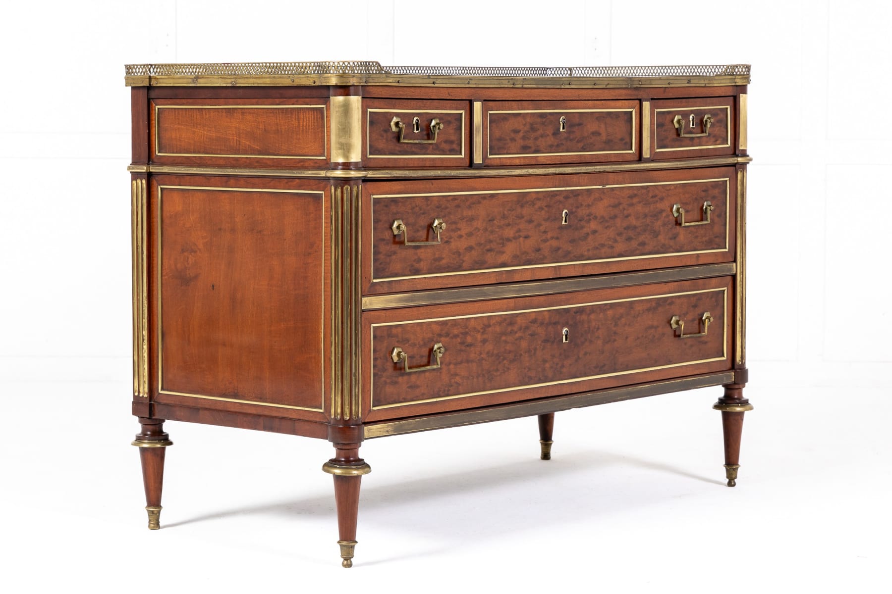 18th Century French Louis XVI Plum Pudding Mahogany Commode