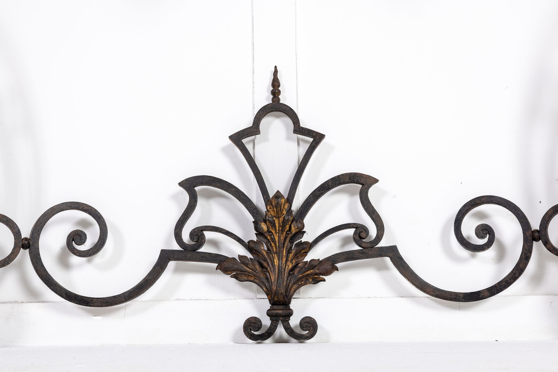 19th Century French Wrought Iron and Parcel Gilt Console Table