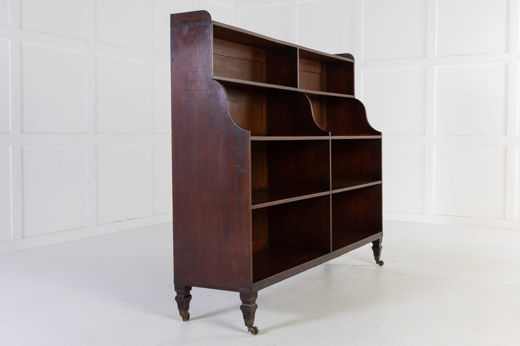 SOLD, 19th Century English Regency Mahogany Waterfall Bookcase