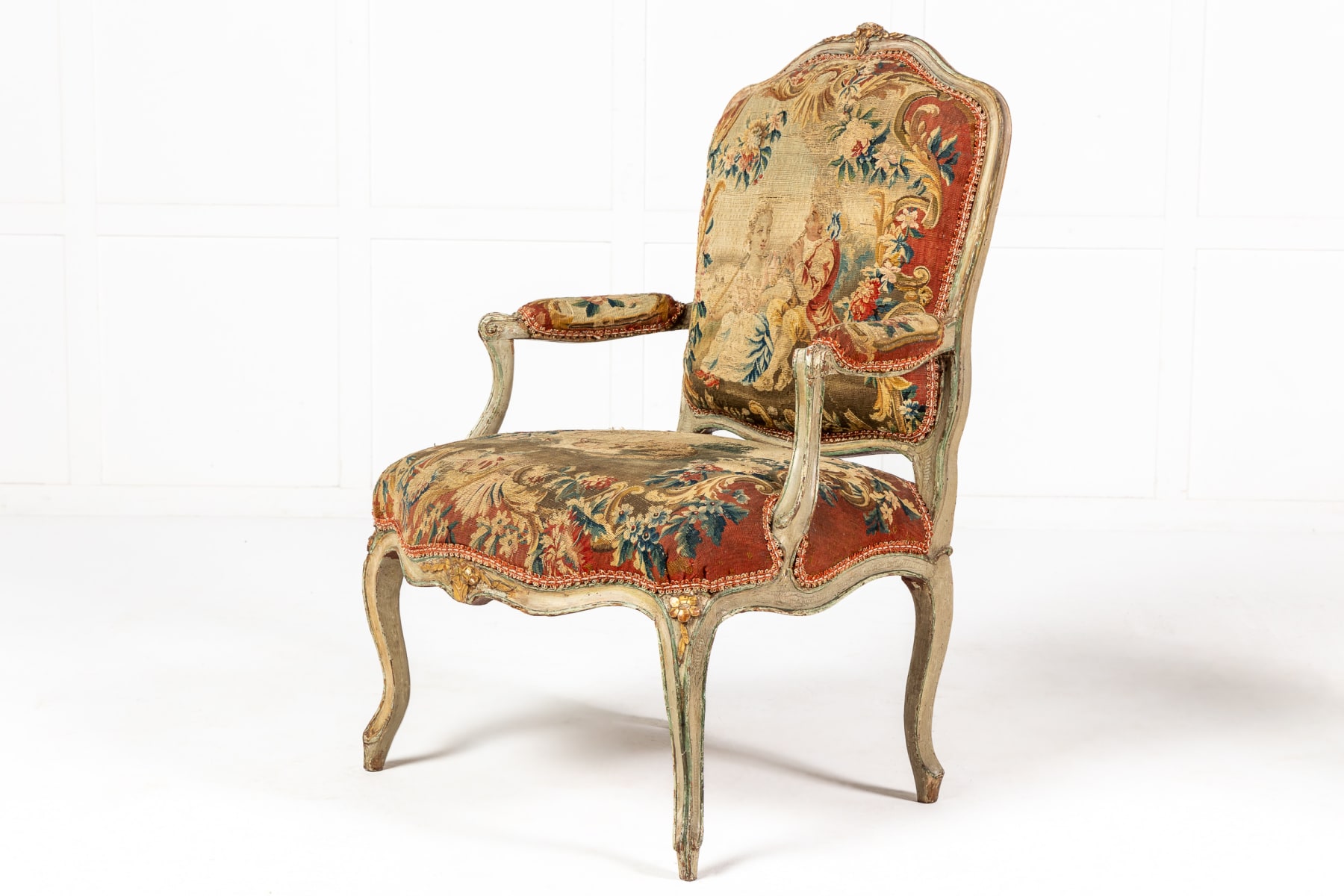 Pair of 18th Century French Abusson Tapestry Chairs