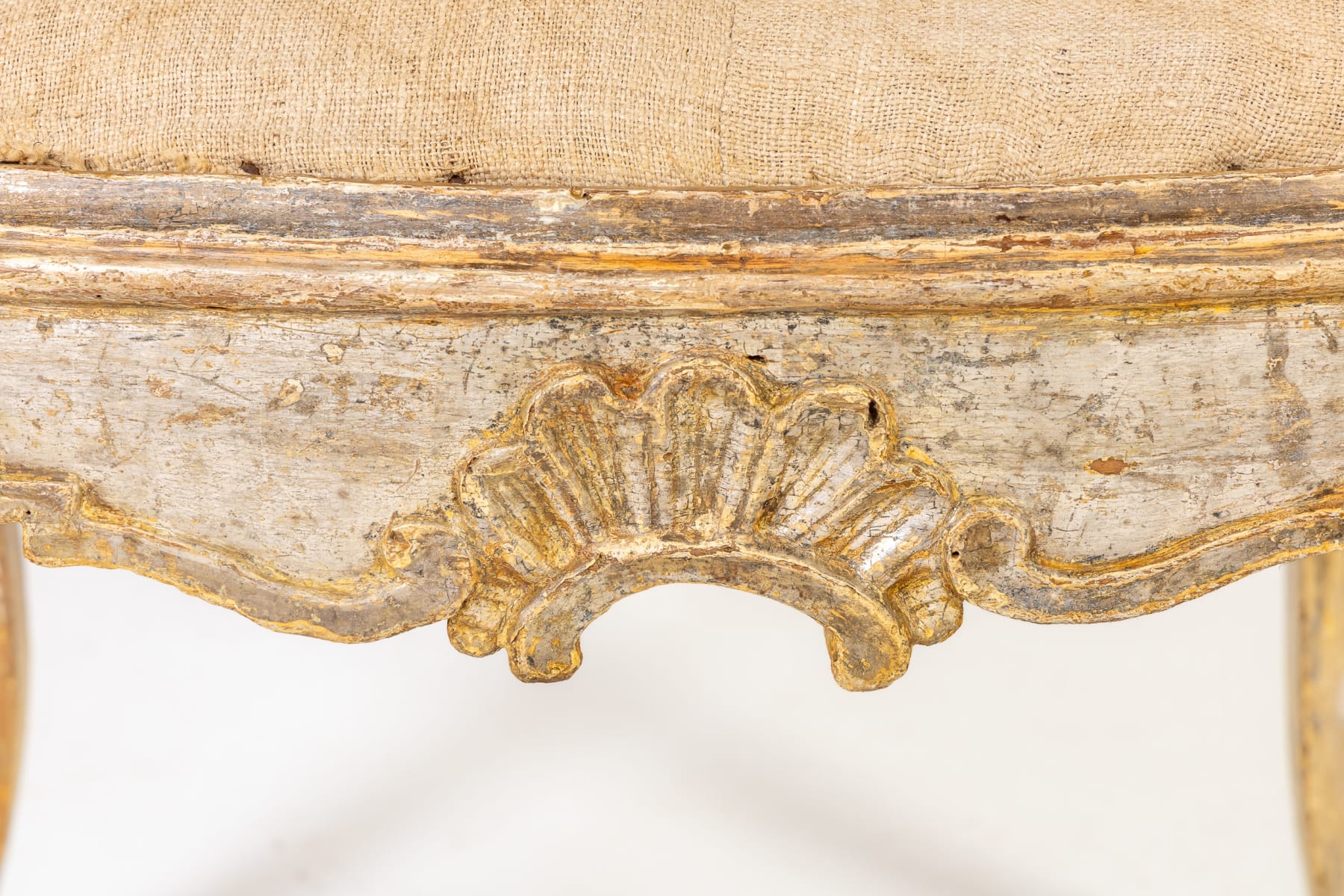 Large Scale Pair of 18th Century Italian Silver Gilt Armchairs