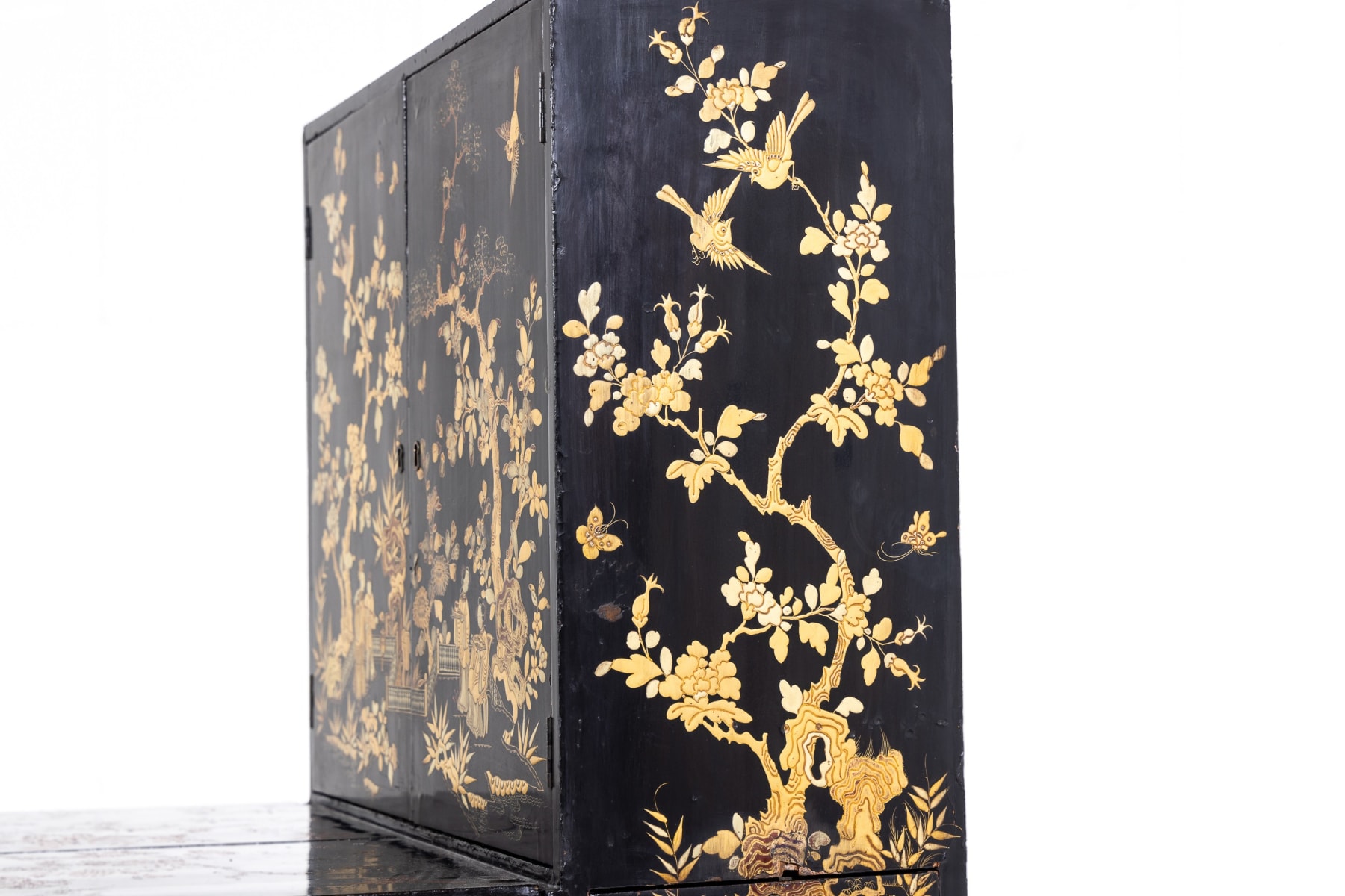 19th Century Chinese Export Lacquer Writing Table/Cabinet