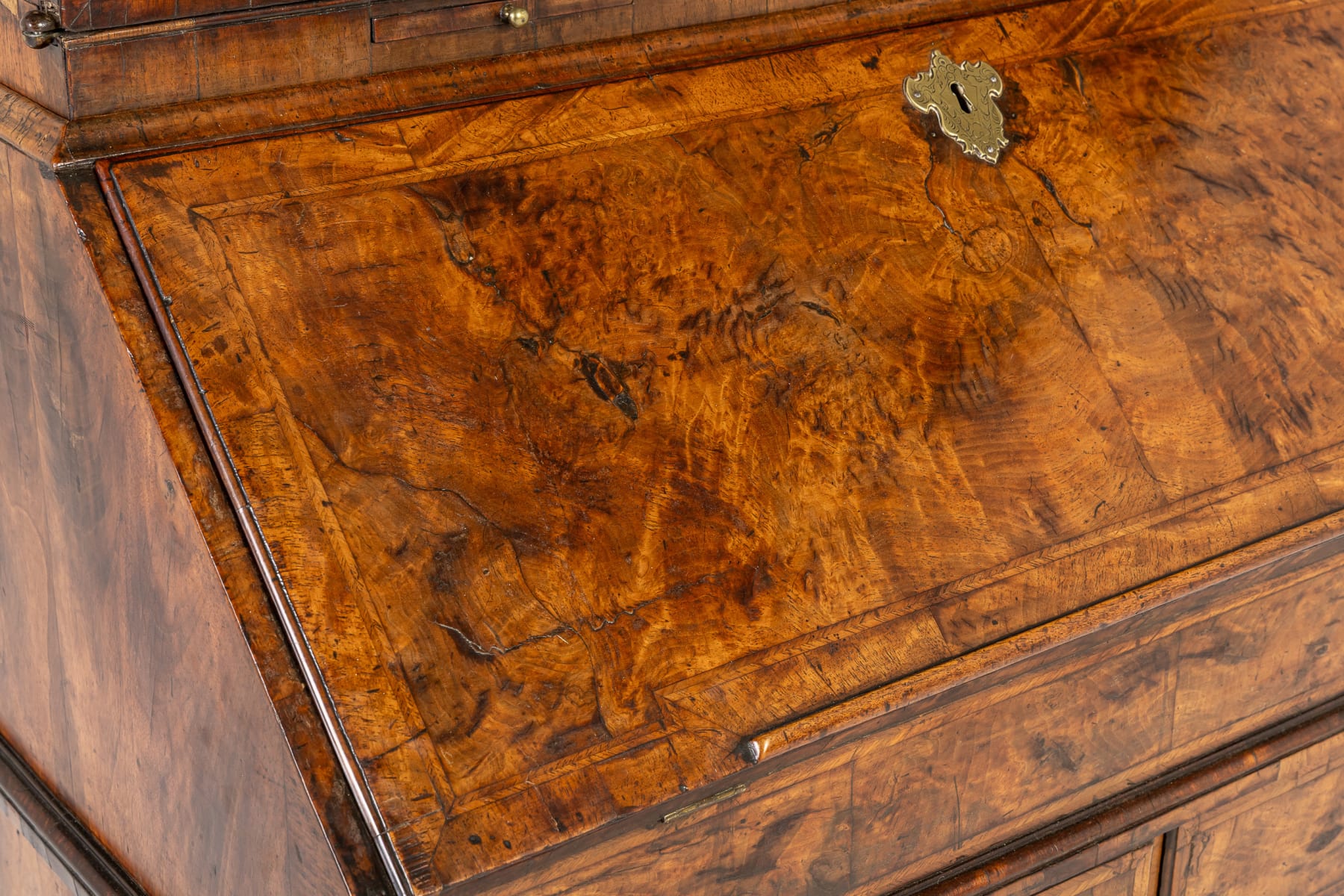 Early 18th Century English George I Walnut Bureau Bookcase
