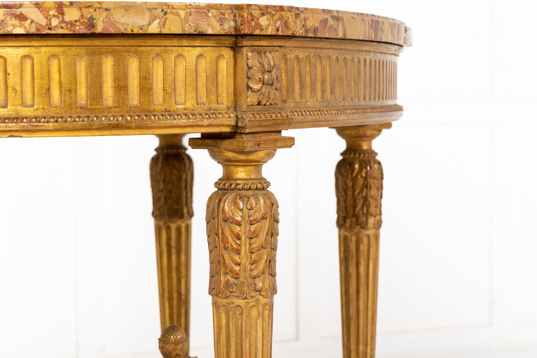 French Gilt Console Table with Marble Top (by Charles Bernel - Paris)