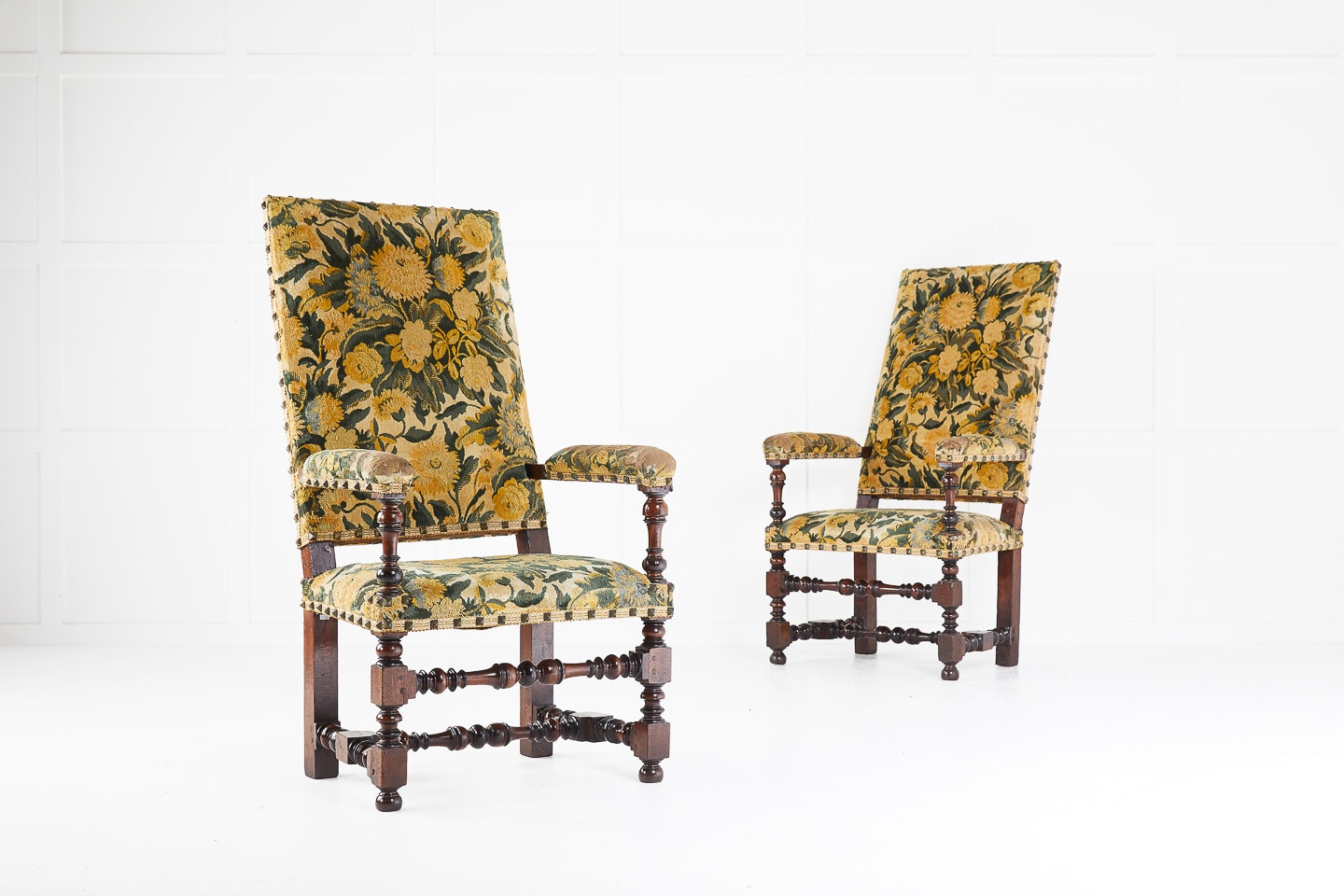 Pair of French 19th Century Tapestry Armchairs
