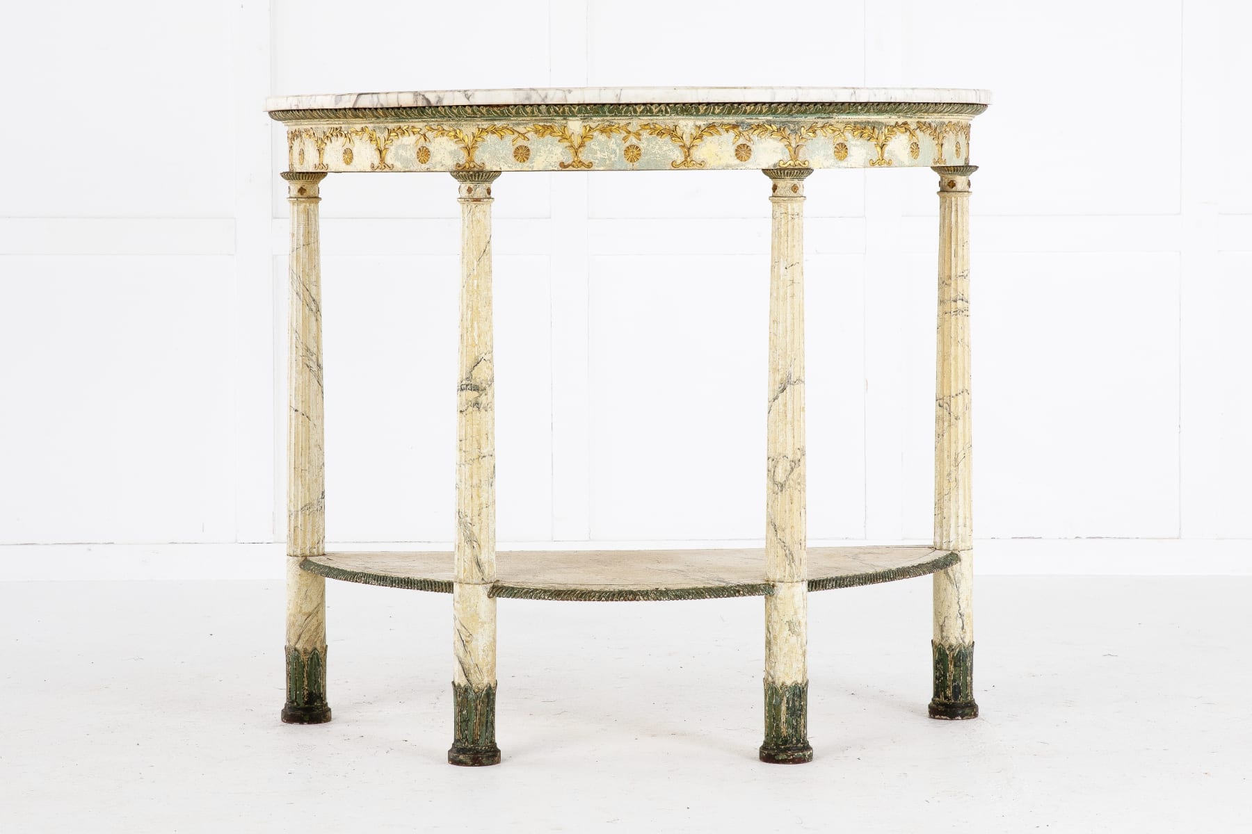 Marble demilune discount table