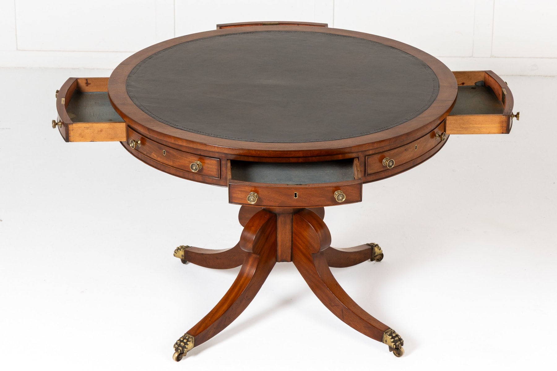 19th Century English Regency Mahogany Drum Table