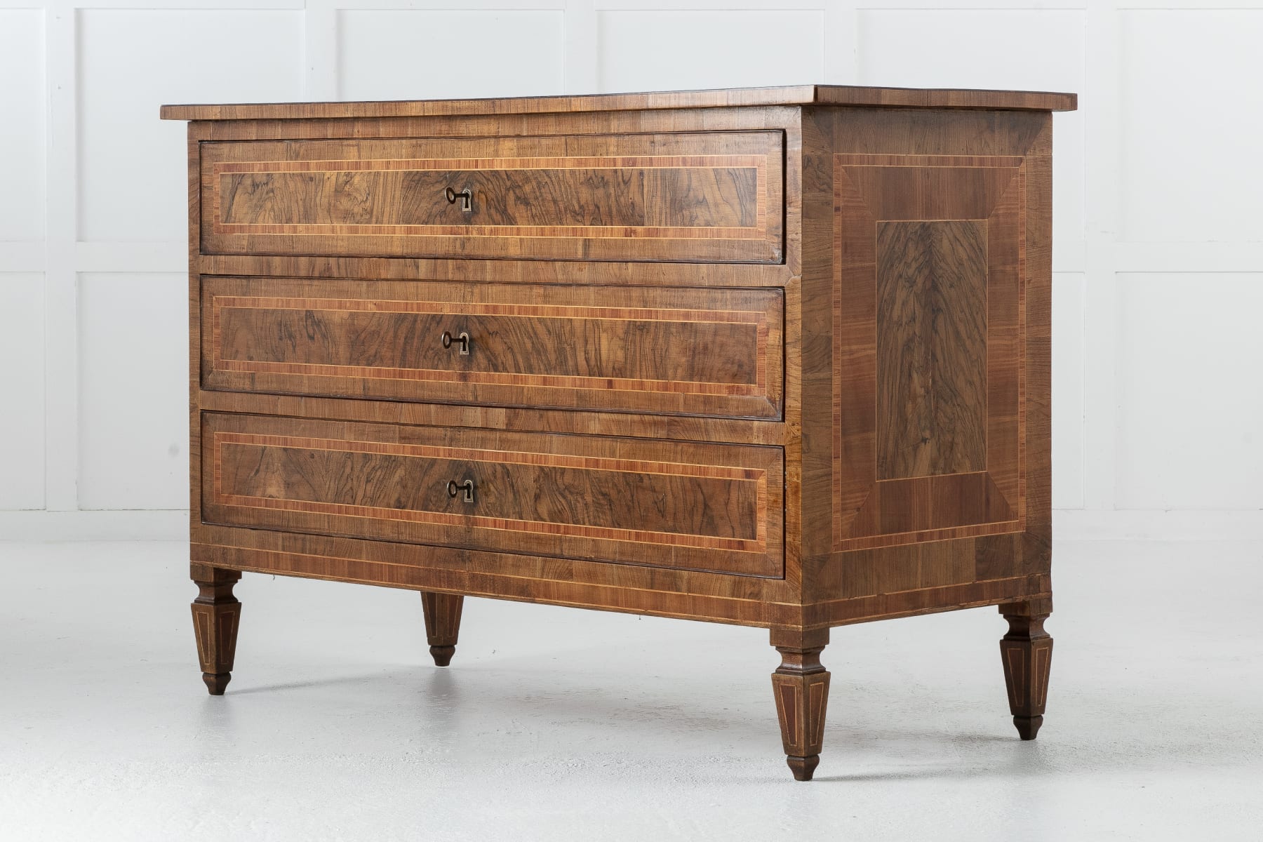 SOLD, Pair of 18th Century Italian Walnut Commodes