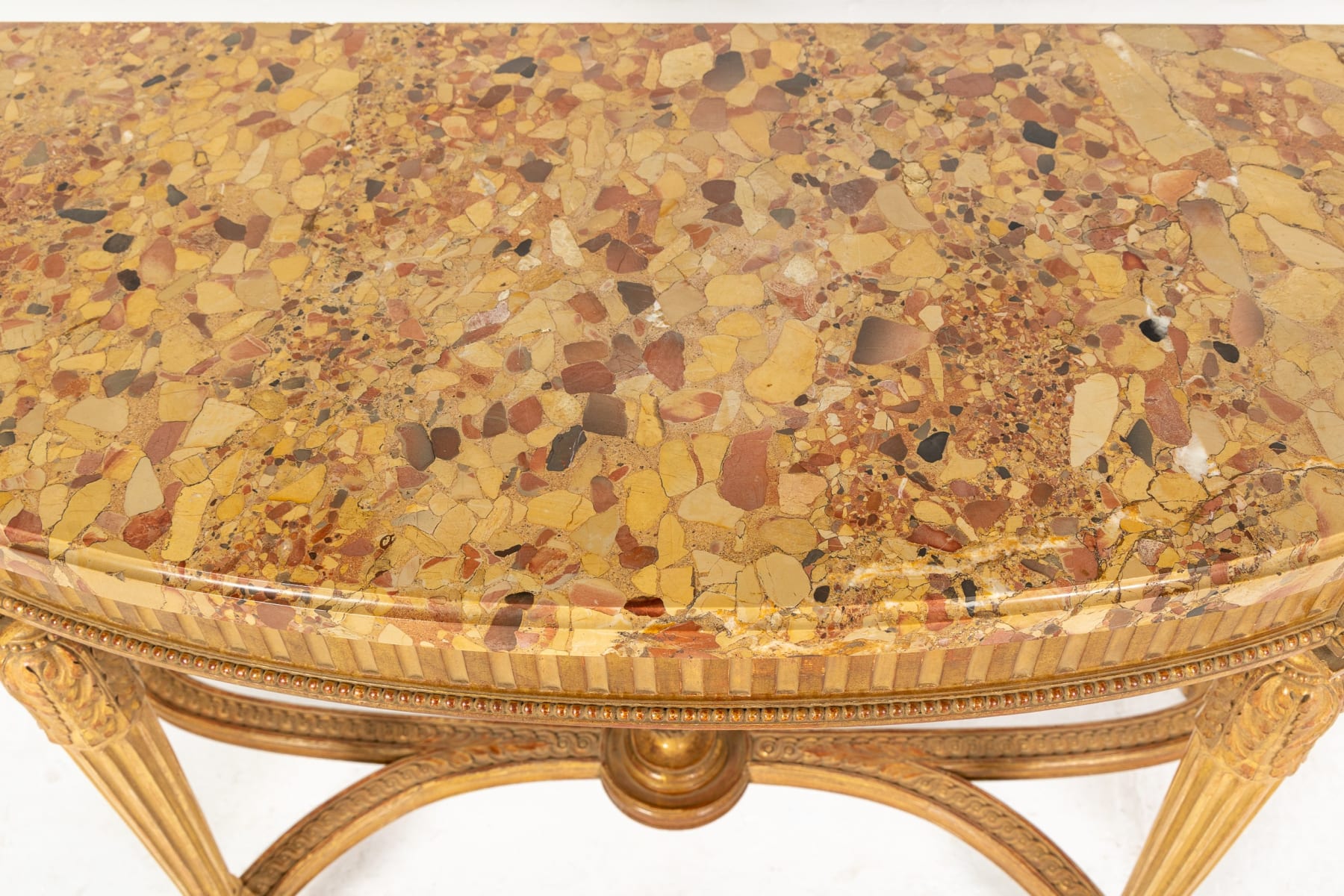 French Gilt Console Table with Marble Top (by Charles Bernel - Paris)