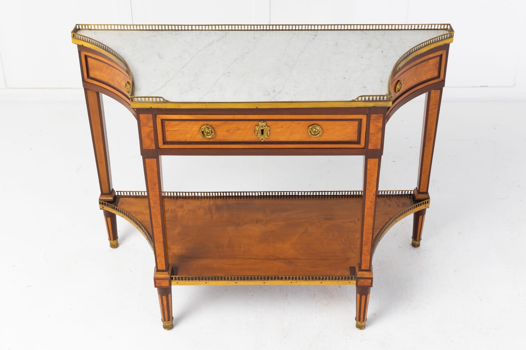 19th Century French Mahogany and Satinwood Console Table