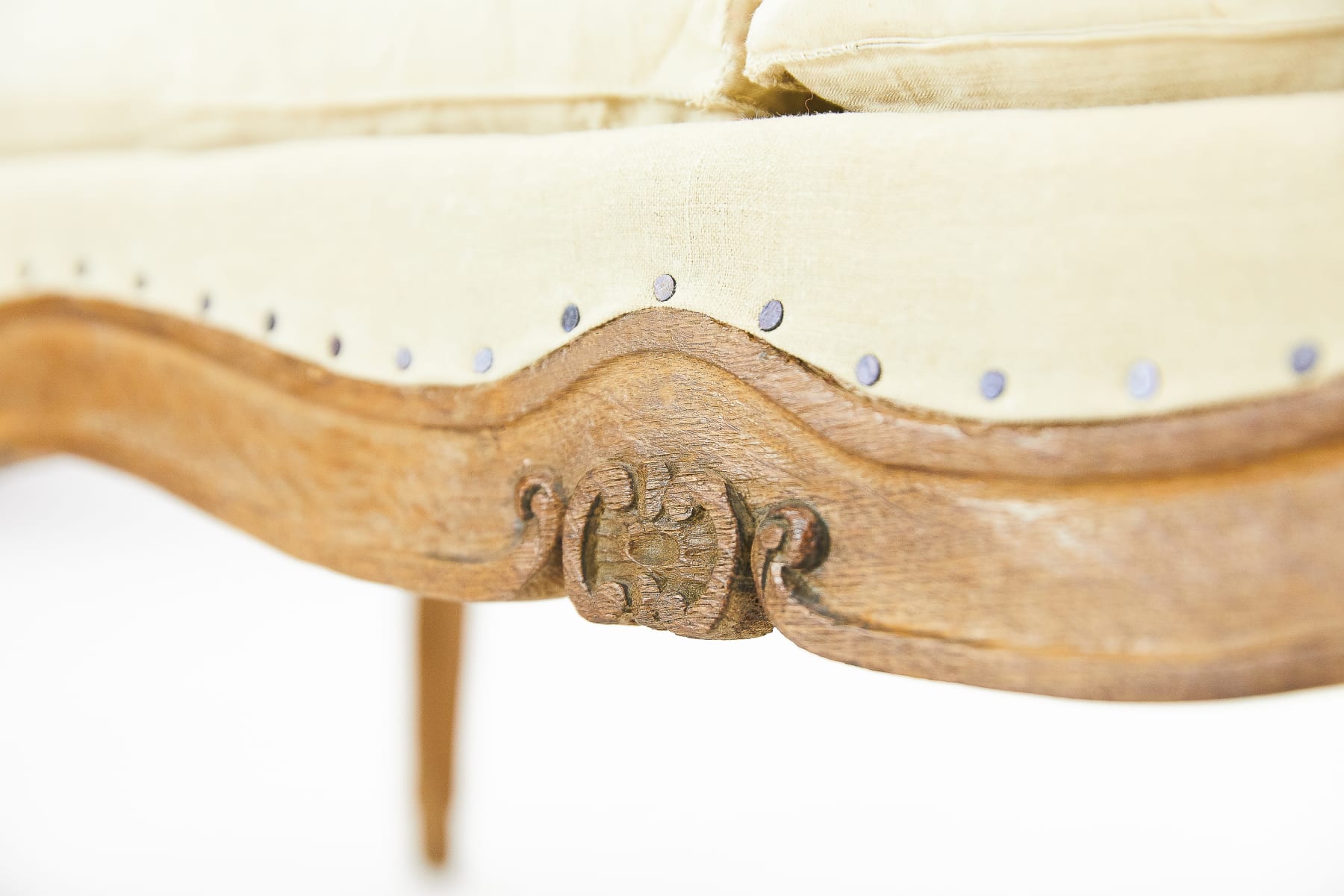 1930s French Carved Oak Sofa