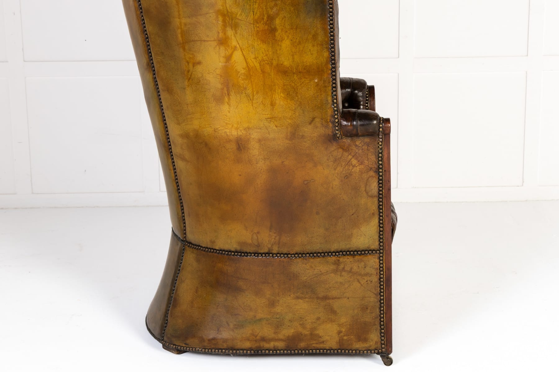 Large 18th Century English Leather Porters Chair