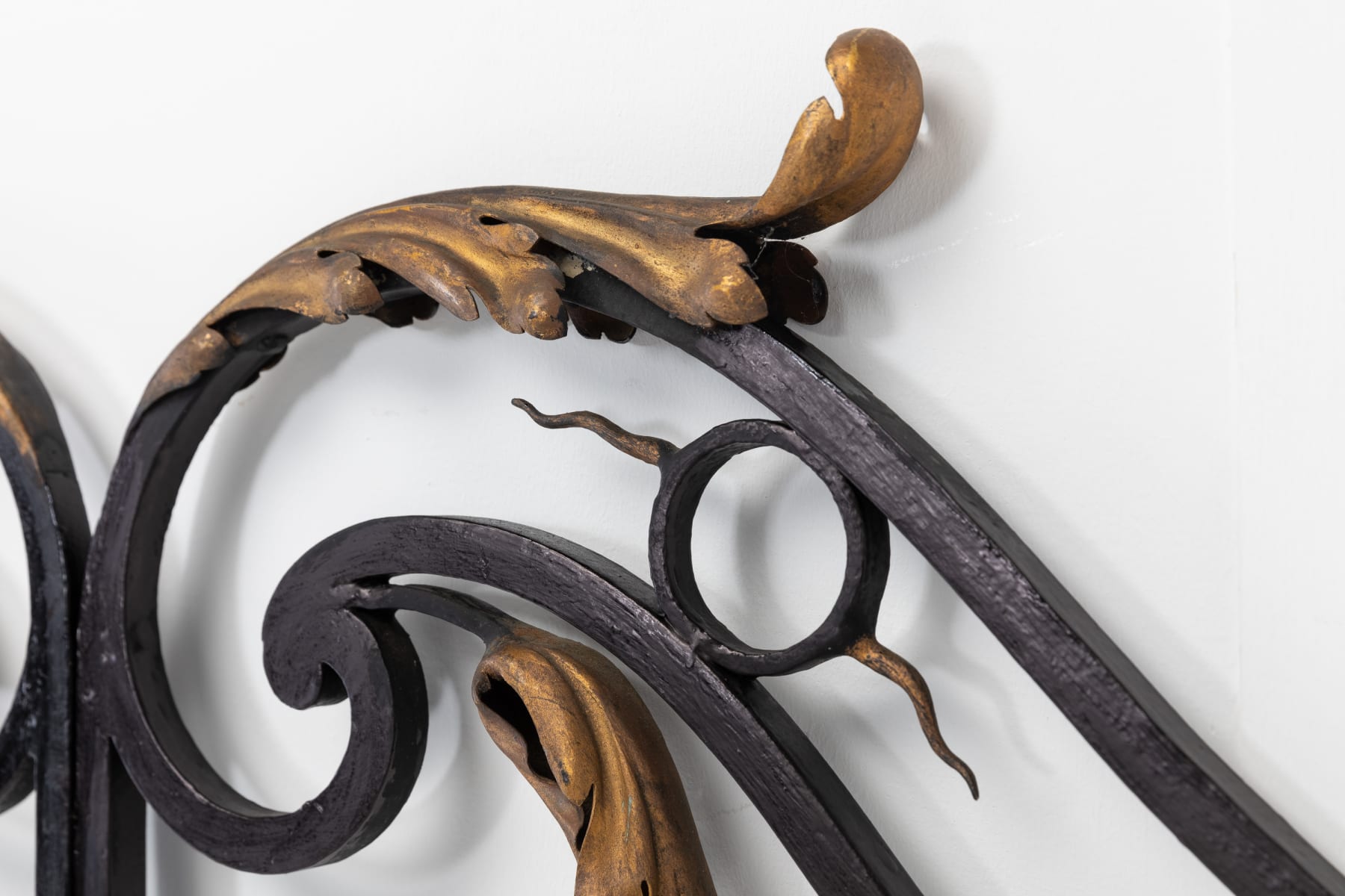 Pair of 1950s French Decorative Iron and Gilt Metal Gates