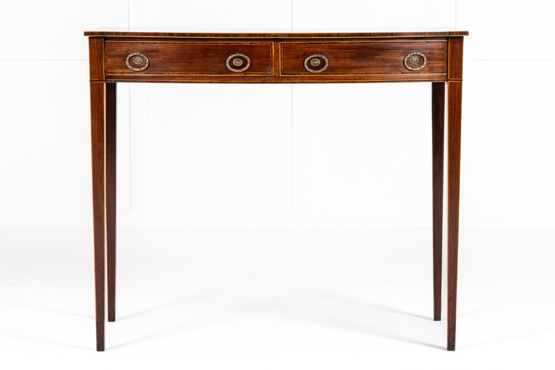 Late 18th Century English Mahogany Bow Fronted Side Table