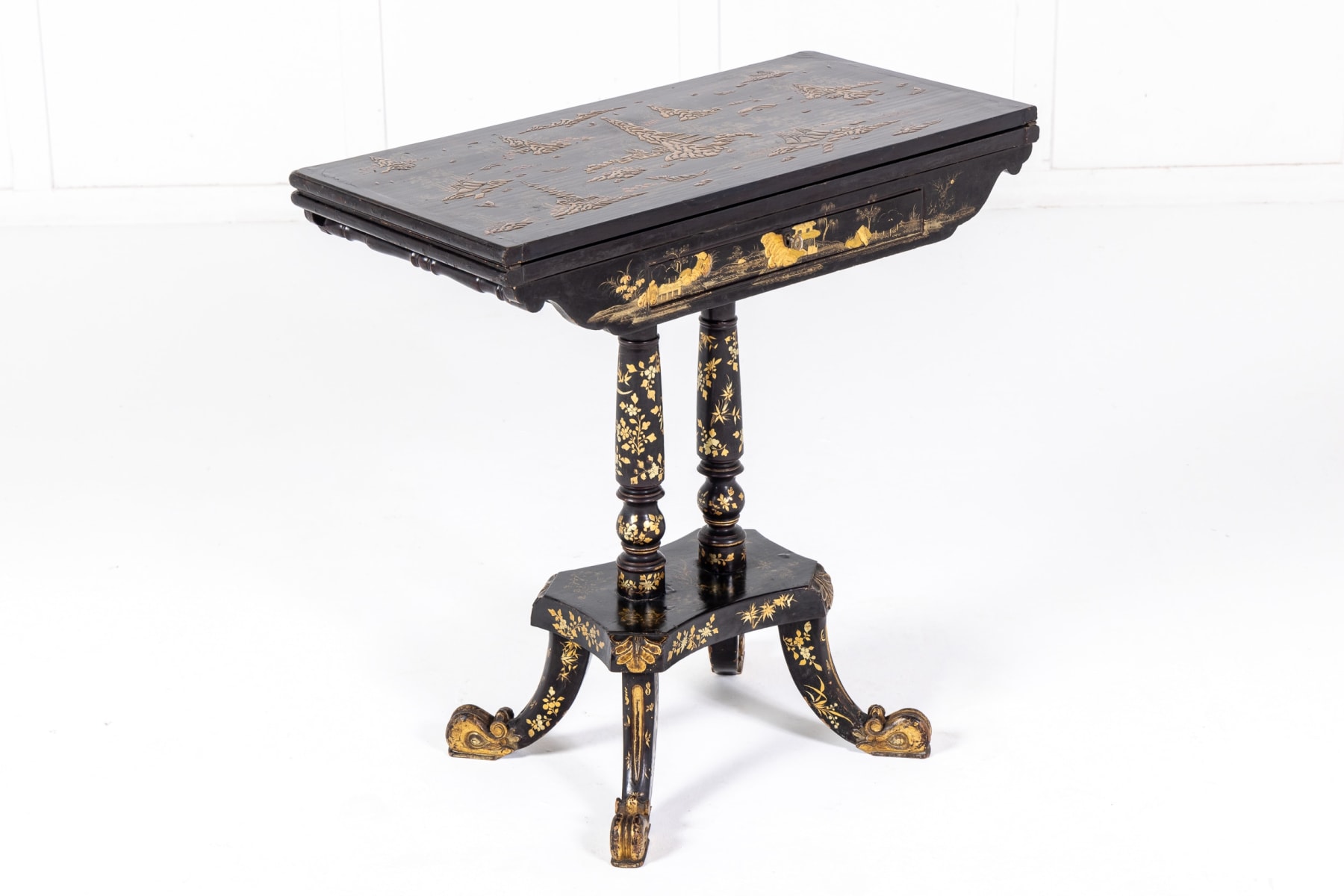19th Century Chinese Export Lacquer Games Table