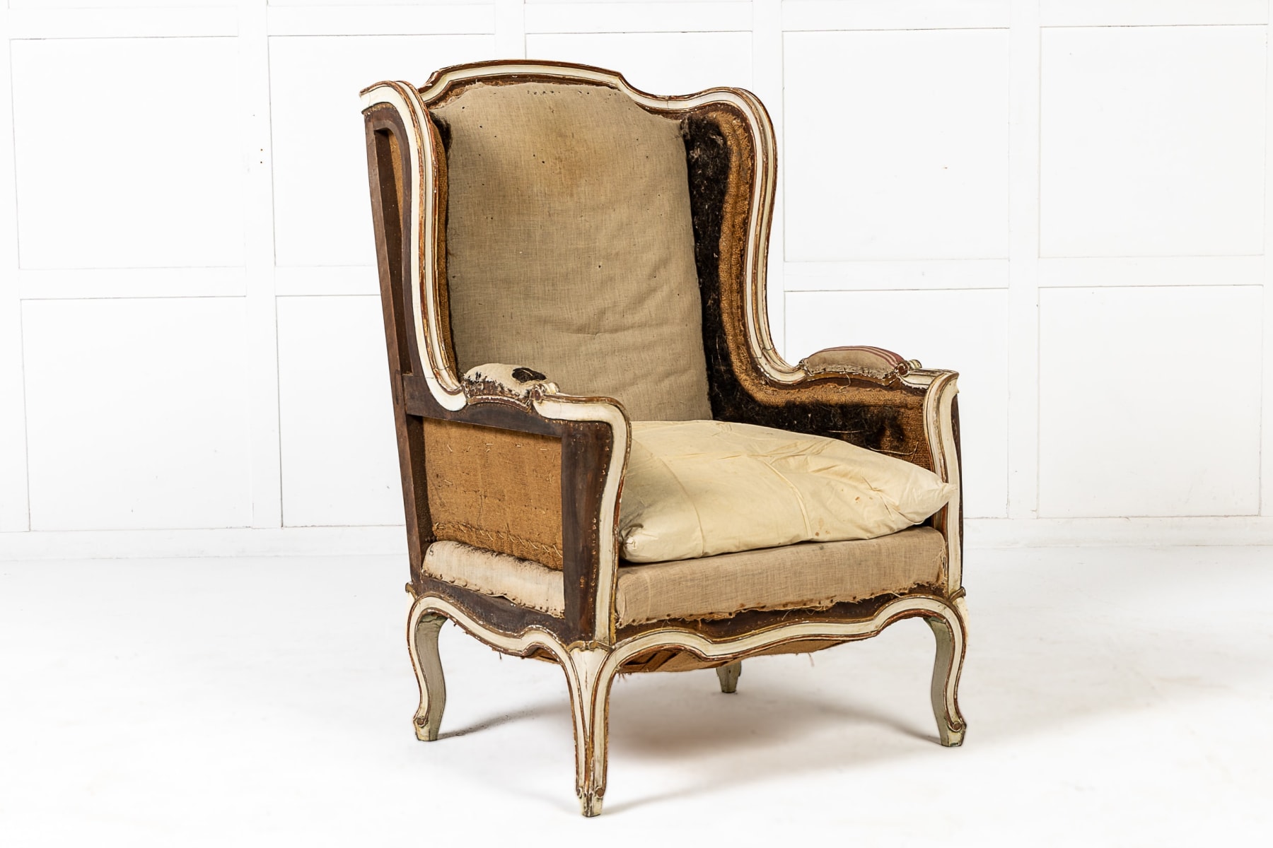 Large Pair of 19th Century Bergère/Wing Armchairs