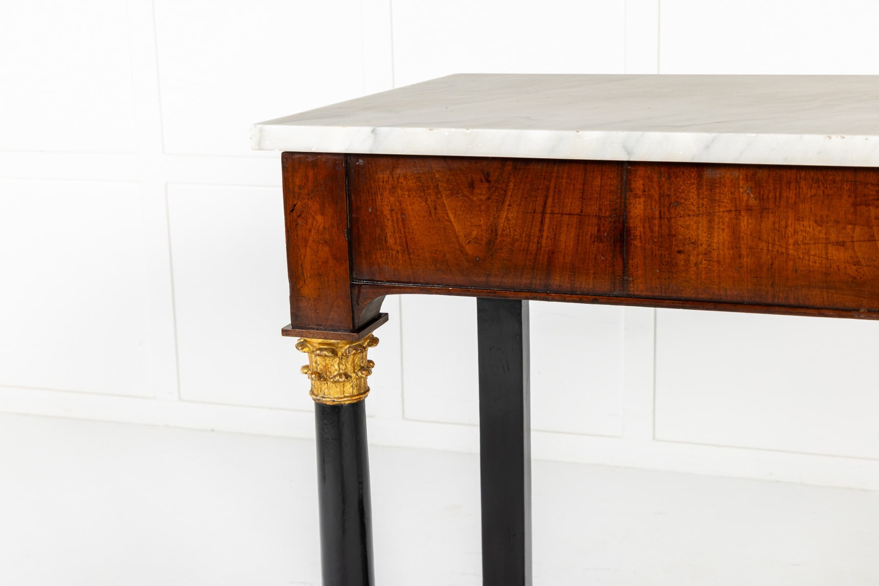 Large Early 19th Century Italian Walnut Console Table