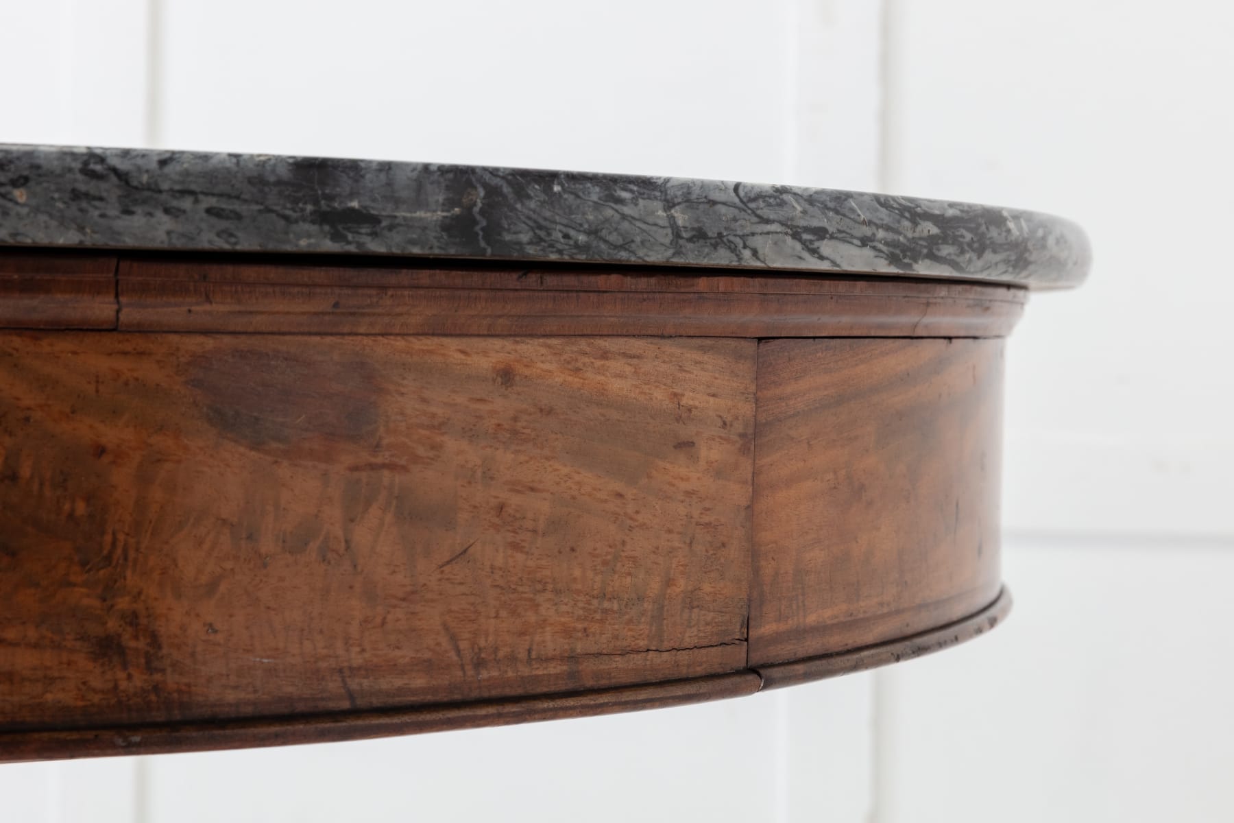 SOLD, Early 19th Century French Mahogany Circular Table with Marble Top