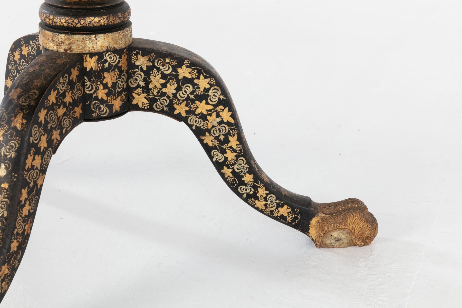 SOLD, 19th Century English Regency Chinese Black Lacquer and Gilt Table