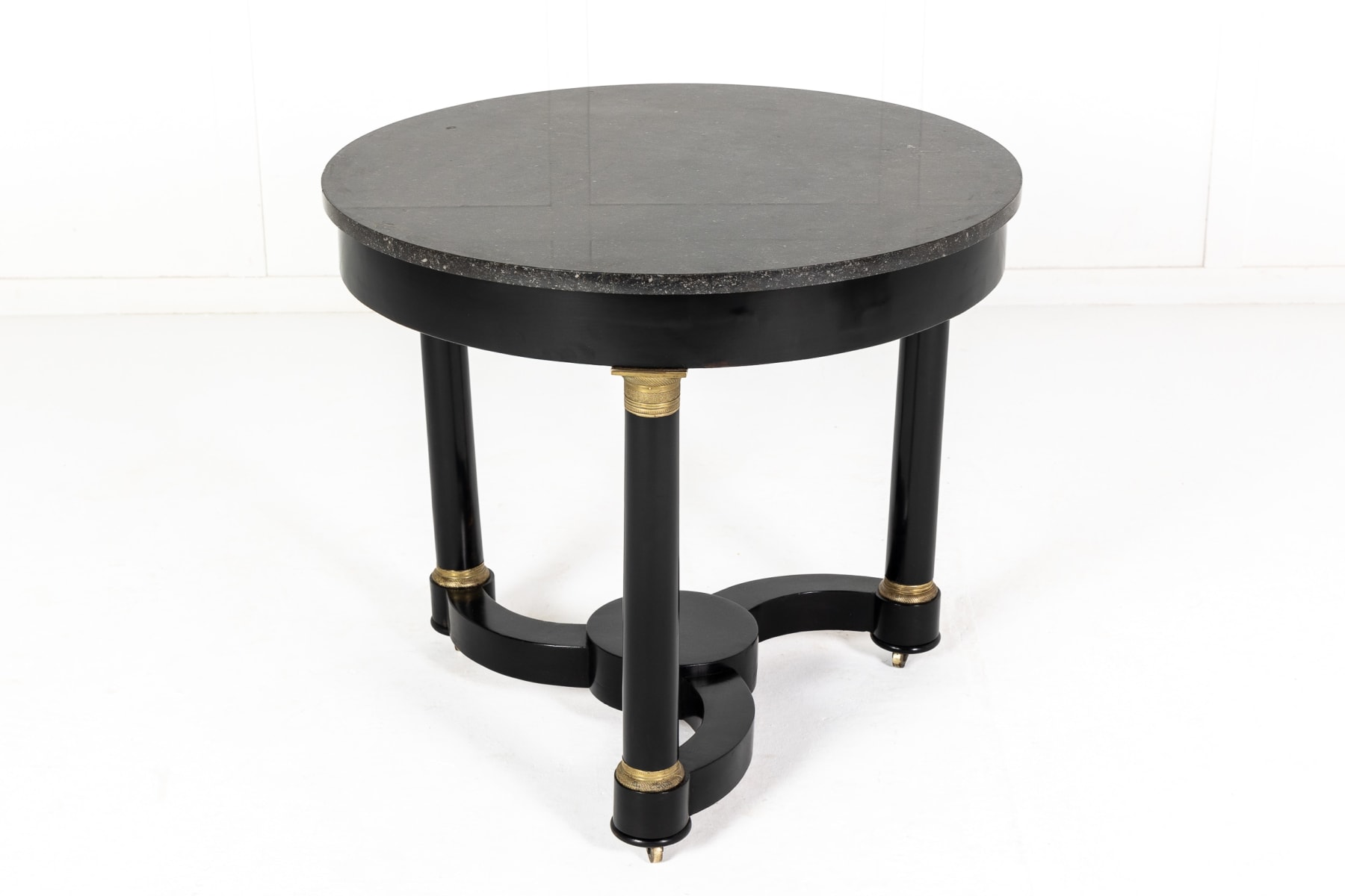 19th Century French Ebonised Guéridon with Marble Top