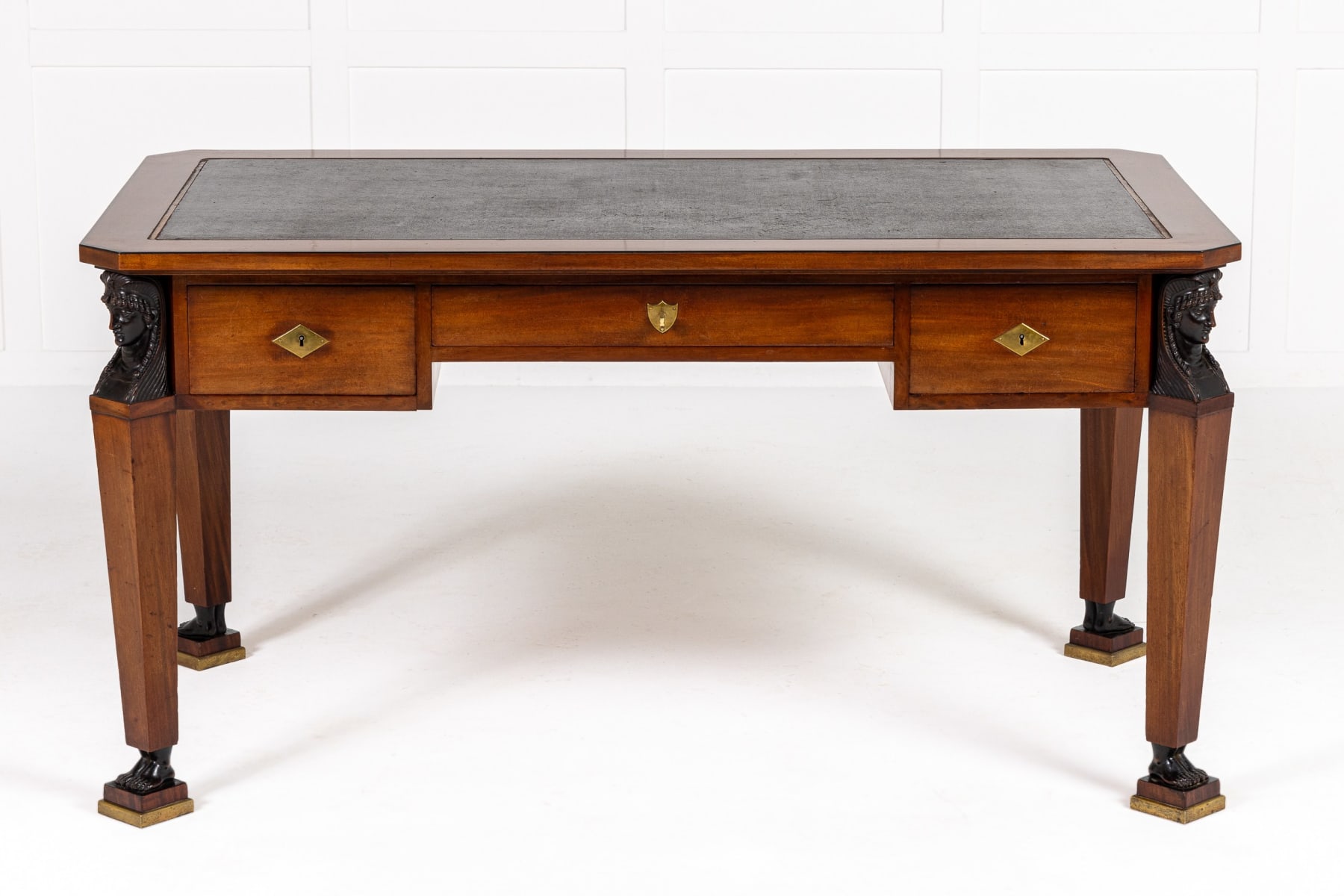 19th Century French Mahogany Bureau Plat