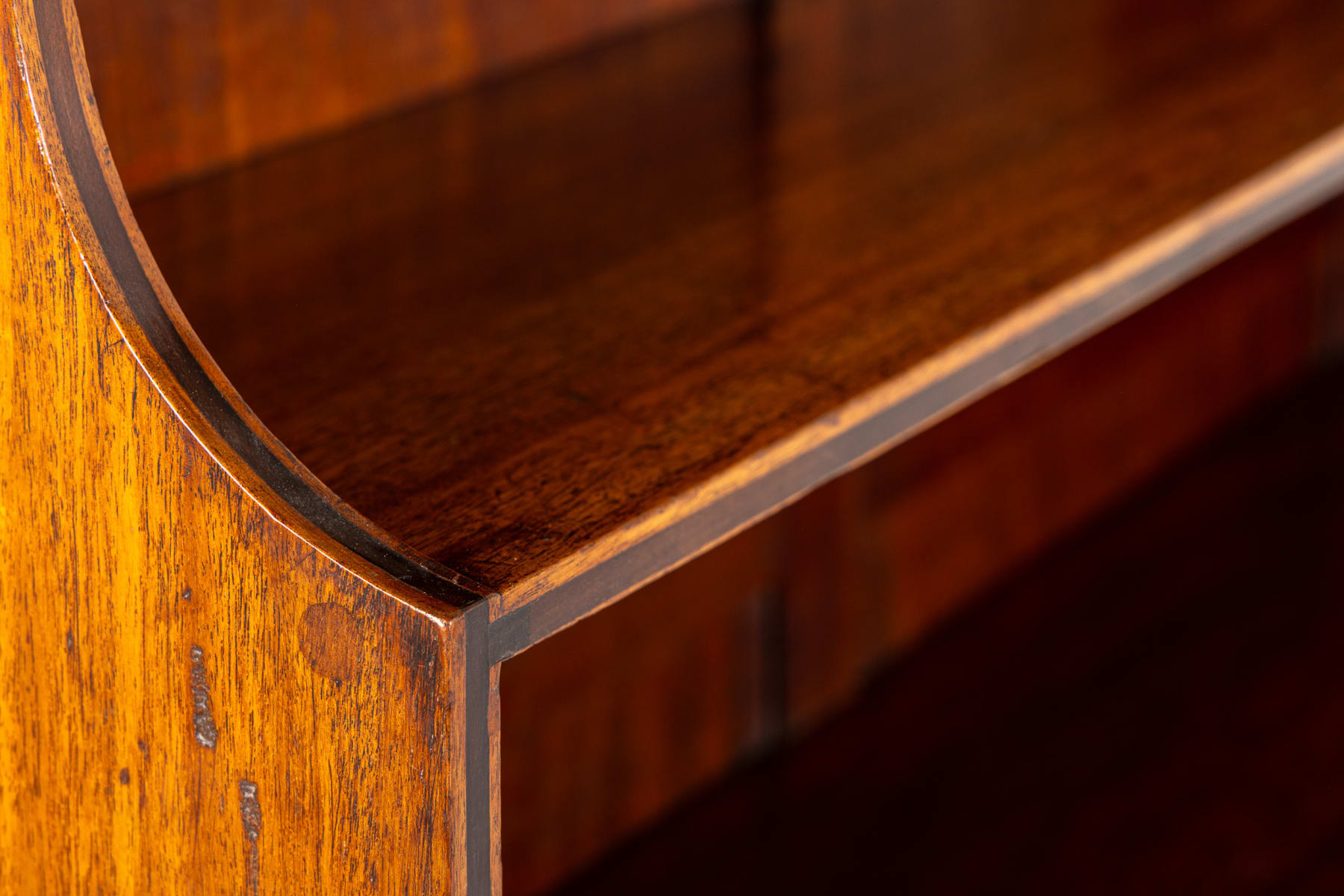 19th Century English Regency Mahogany Waterfall Bookcase