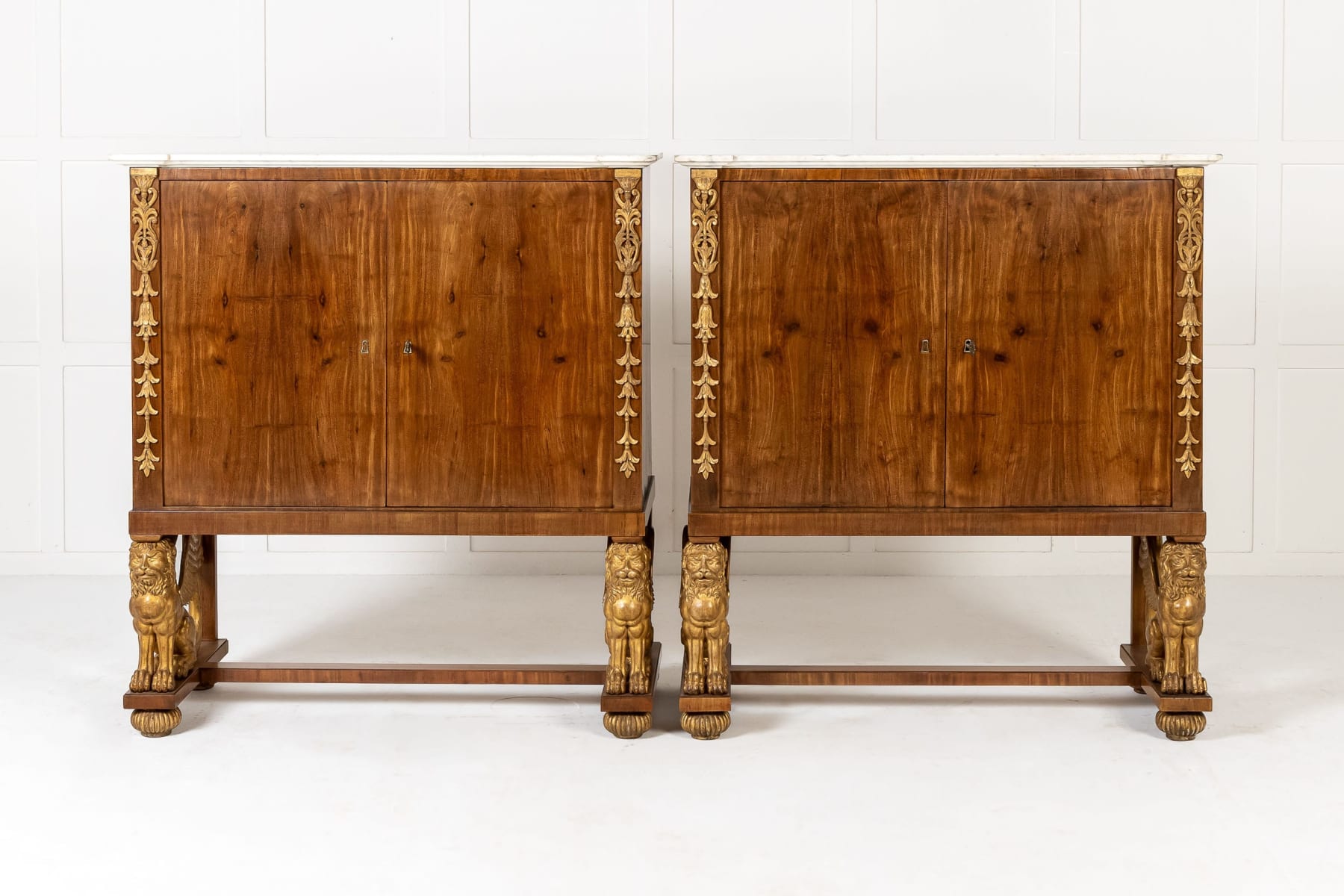 Pair of Important 19th Century Venetian Cabinets on Stands