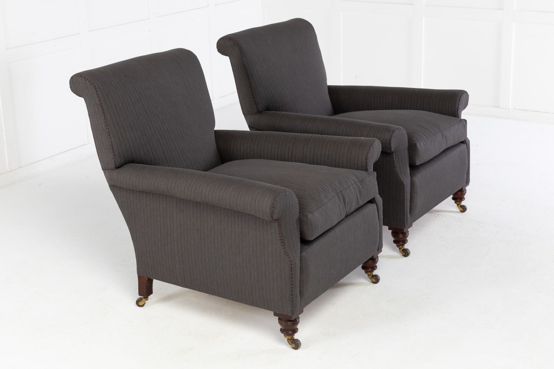 SOLD, Pair of 19th Century English Walnut Armchairs