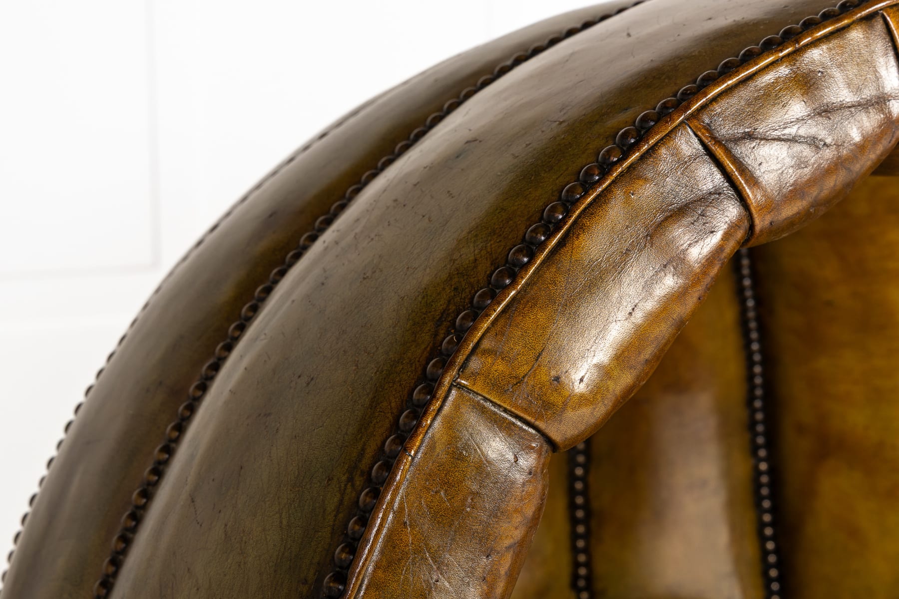 Large 18th Century English Leather Porters Chair