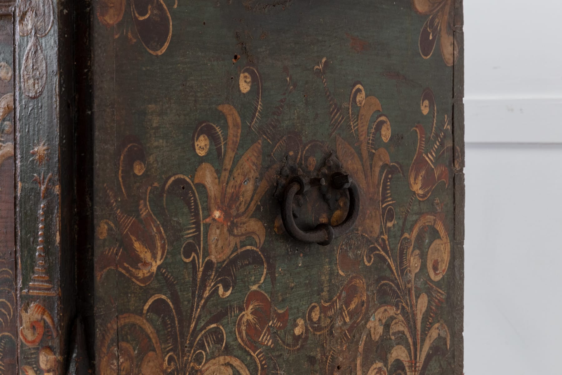 18th Century Painted Trunk on Stand