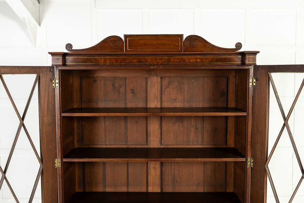 Grand Scale 19th Century English Regency Mahogany Secretaire Bookcase