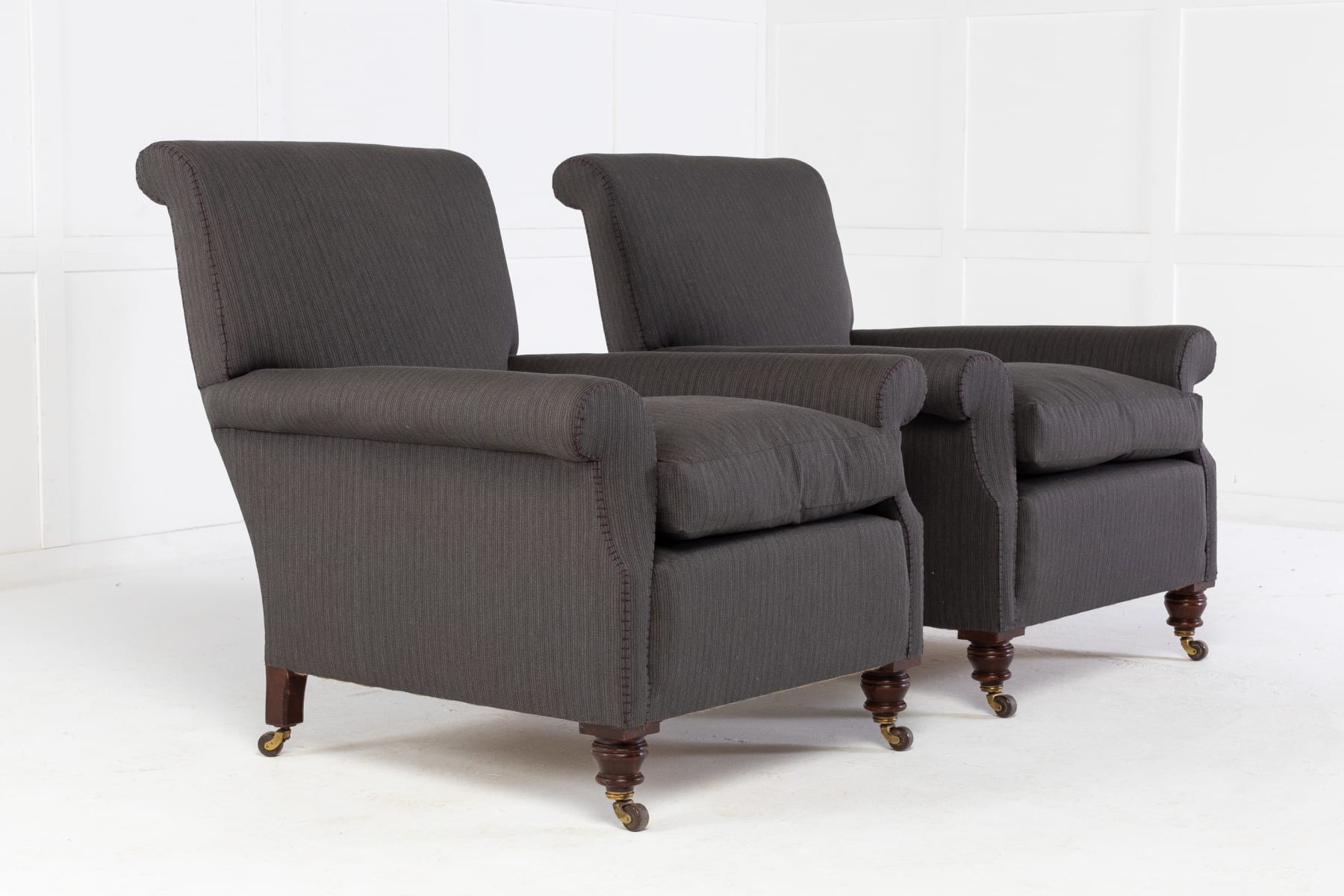 SOLD, Pair of 19th Century English Walnut Armchairs