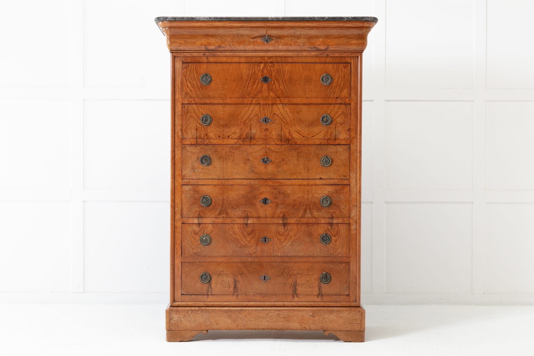19th Century French Ash Semainier with Secrétaire Drawer
