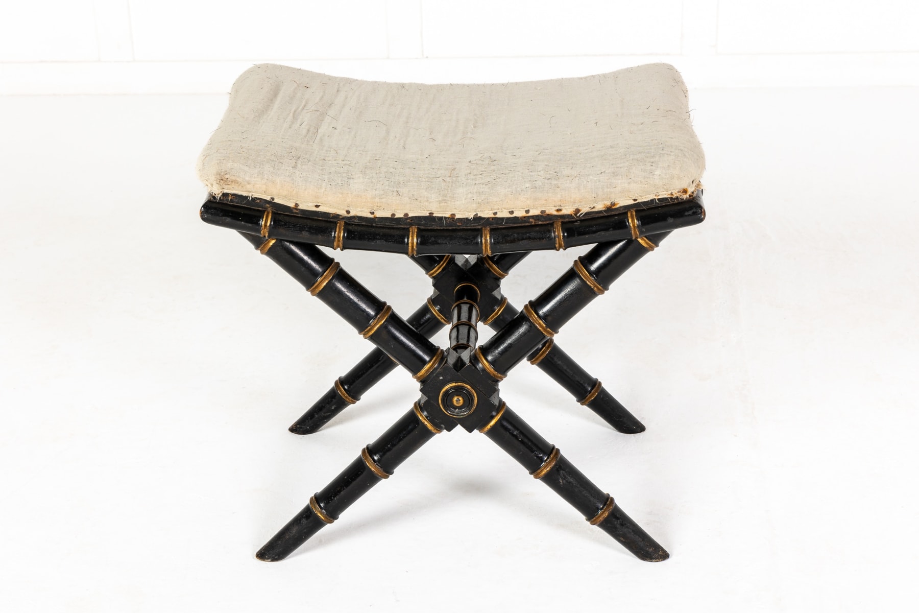 19th Century English Regency Faux Bamboo Stool