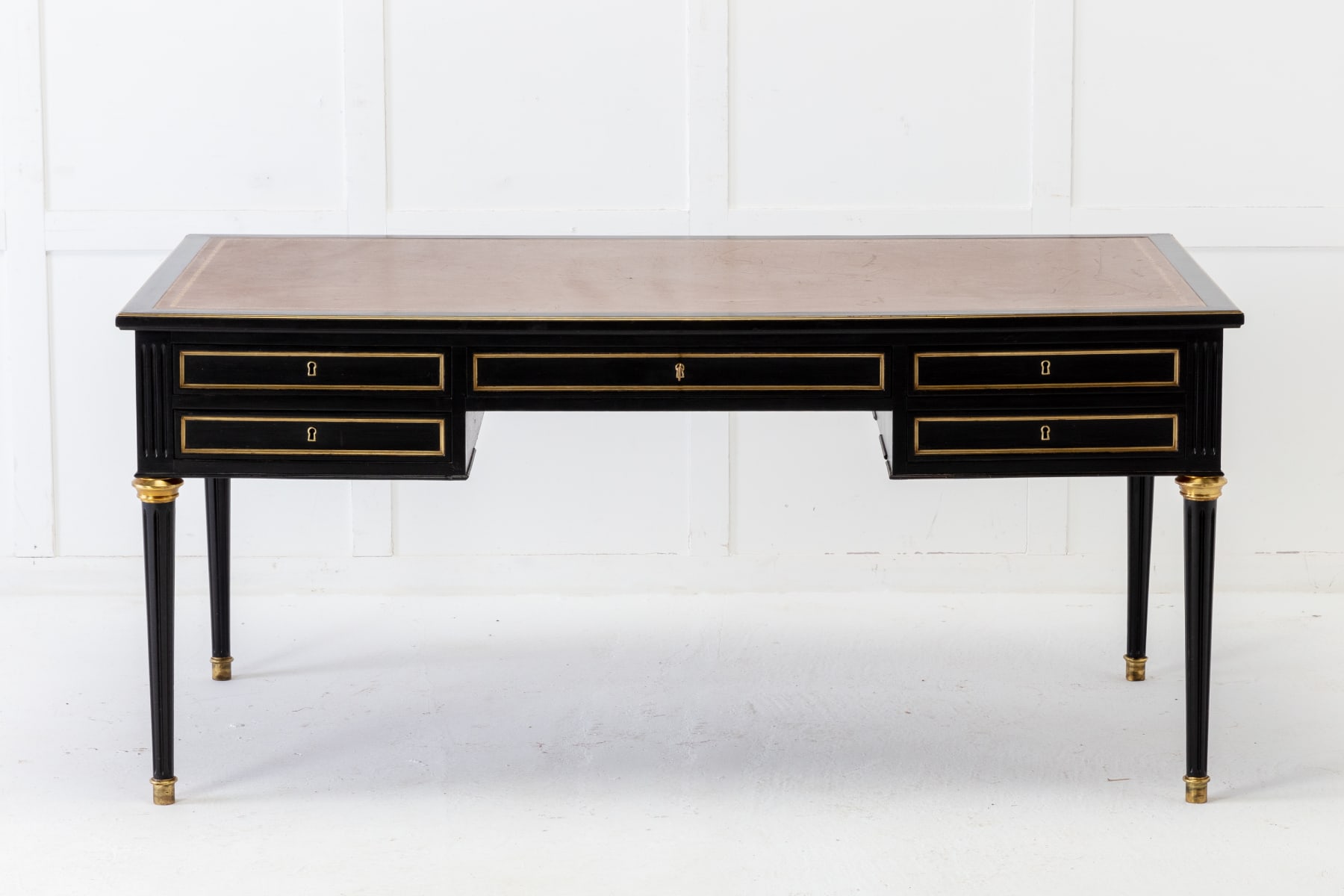 1950s French Louis XVI-Style Ebonised Desk