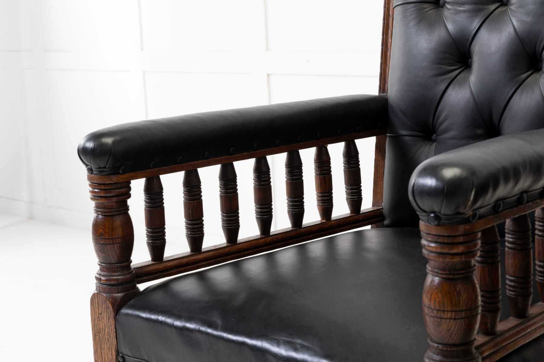 Pair of 19th Century Large Scale Oak Armchairs