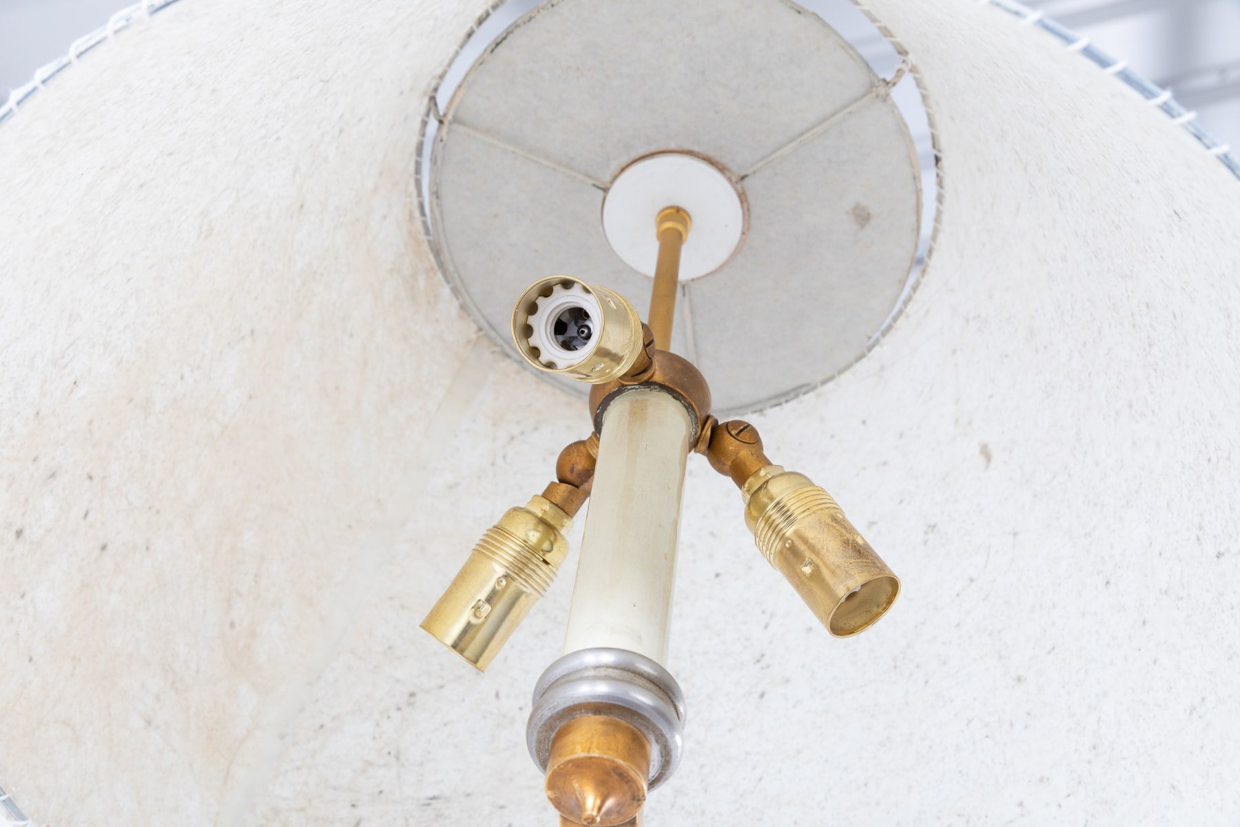 1960s Swing Arm Brass and Steel Floor Lamp