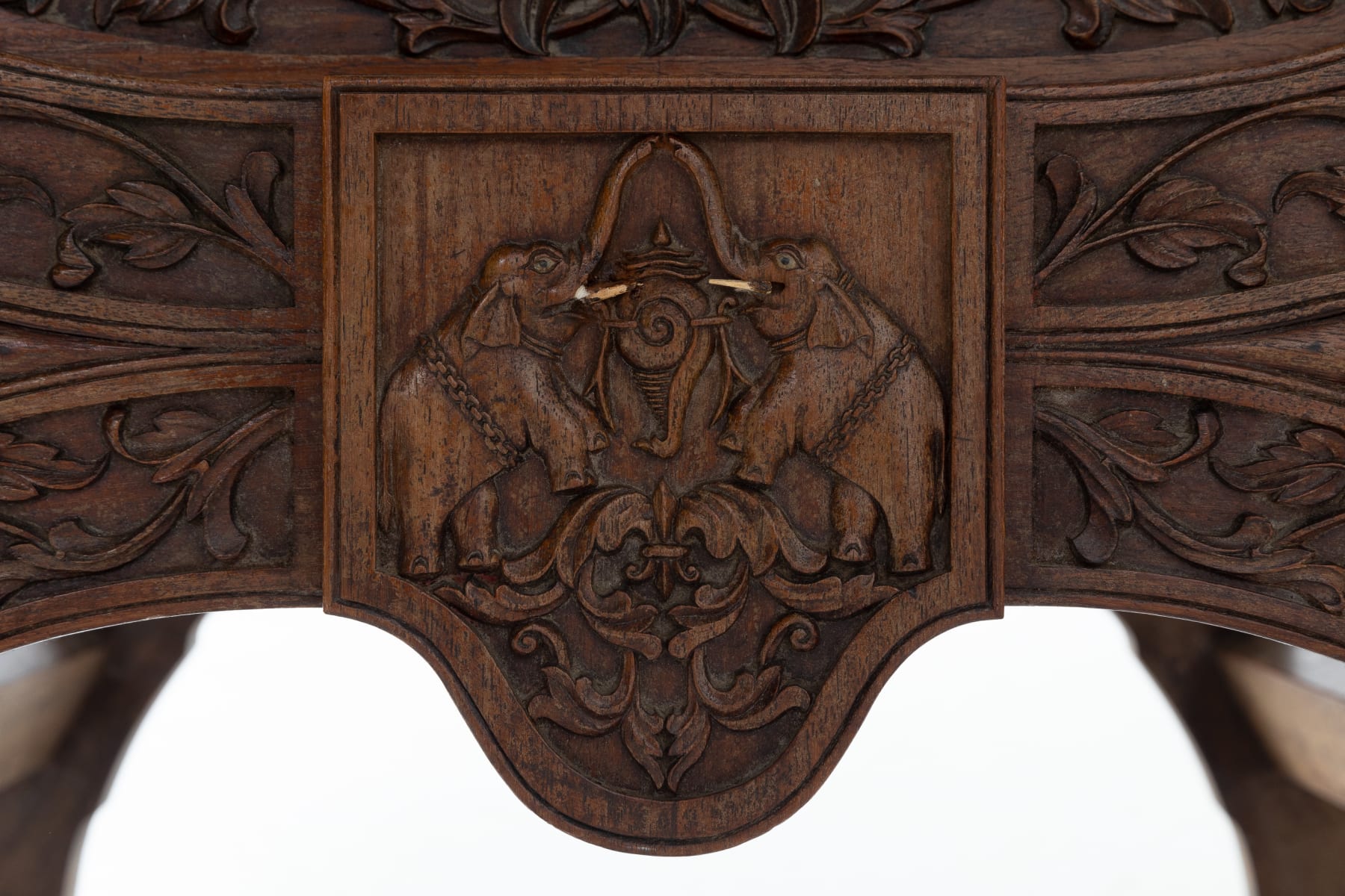 SOLD, 19th Century Pair of Carved Anglo Indian Armchairs