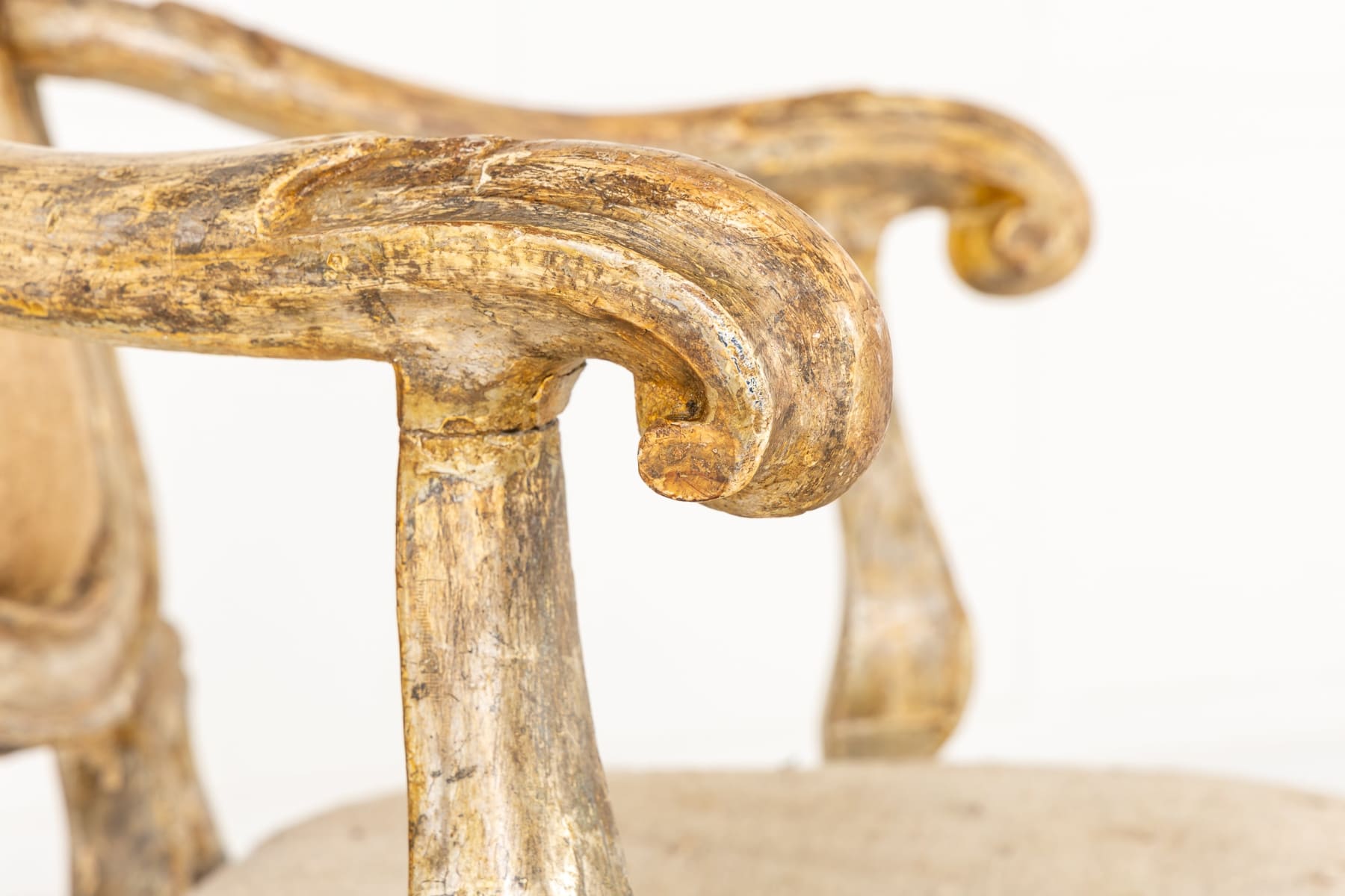 Large Scale Pair of 18th Century Italian Silver Gilt Armchairs