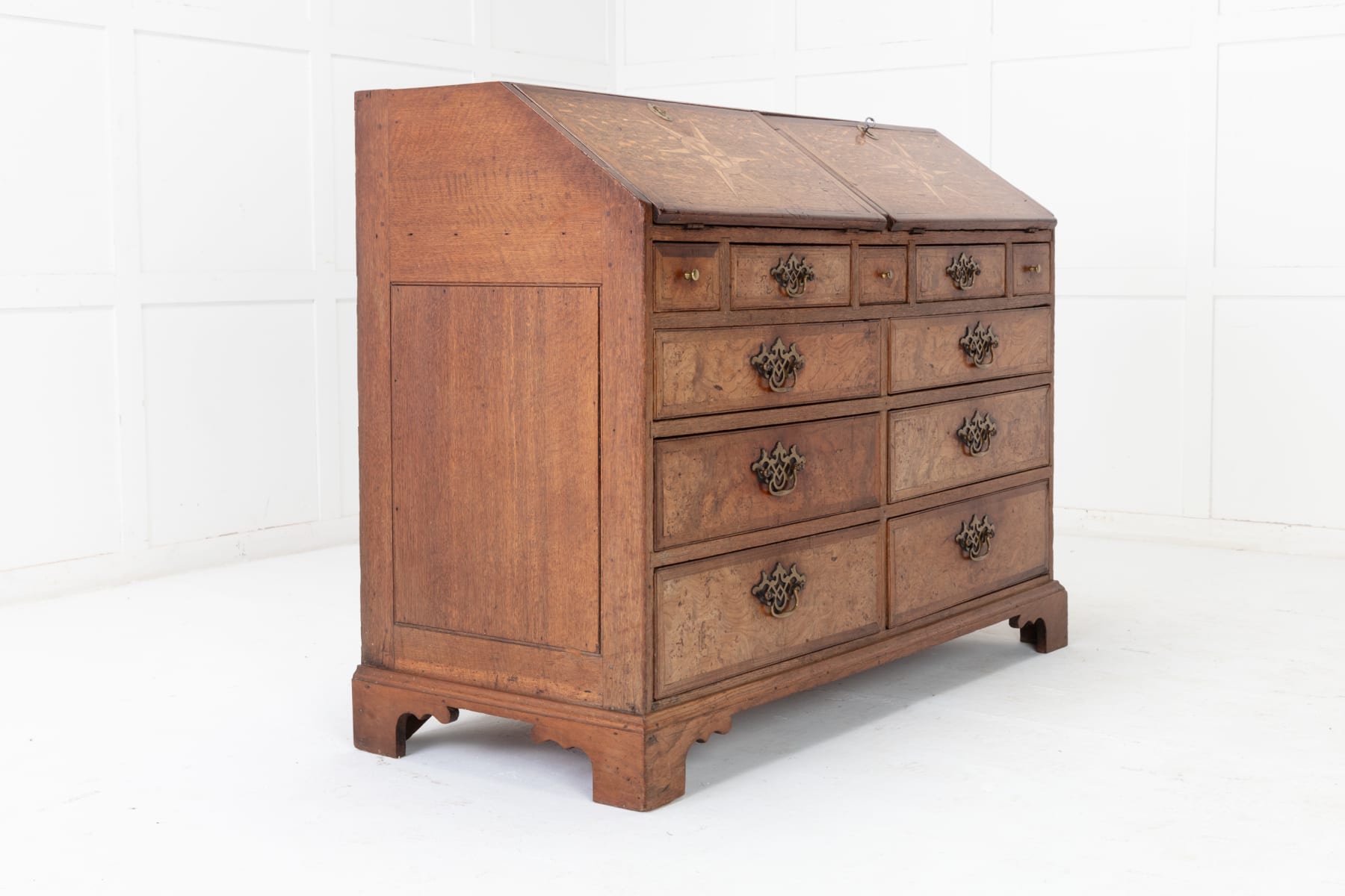 18th Century Estate Oak & Ash English Bureau