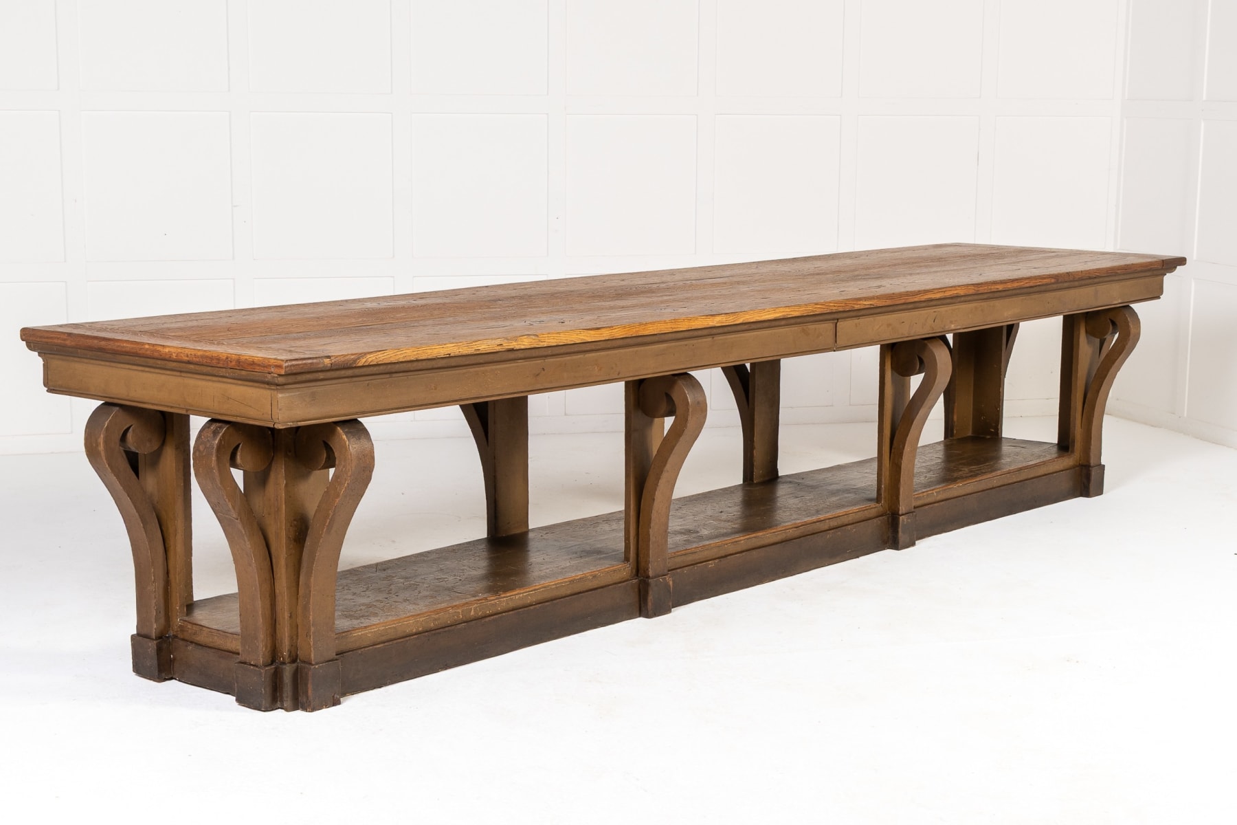 Monumental Four Metre 19th Century French Oak Drapers Table