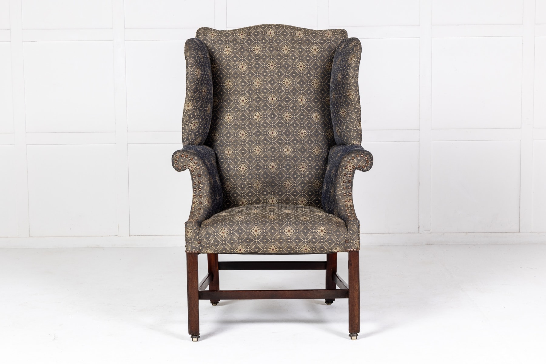 18th Century George III Mahogany Wing Chair