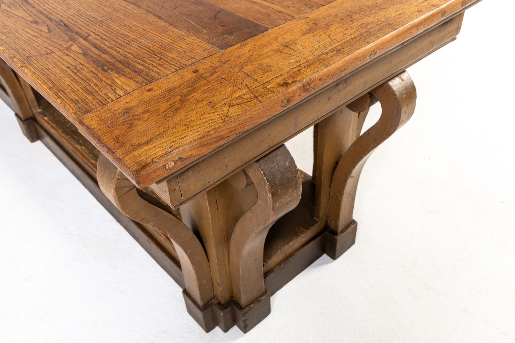Monumental Four Metre 19th Century French Oak Drapers Table