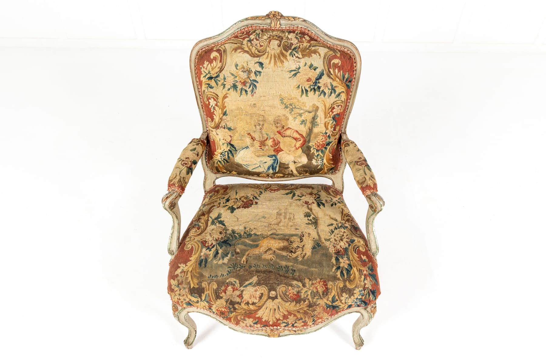 Pair of 18th Century French Abusson Tapestry Chairs