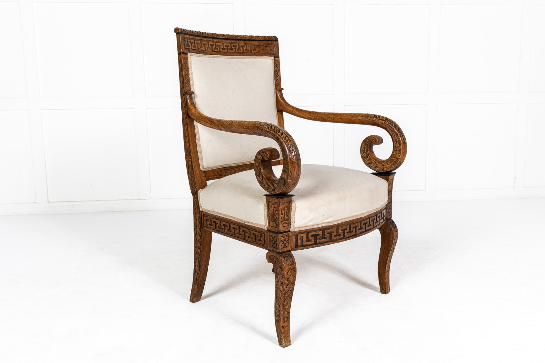Matched Pair of 19th Century French Carved Wood Chairs