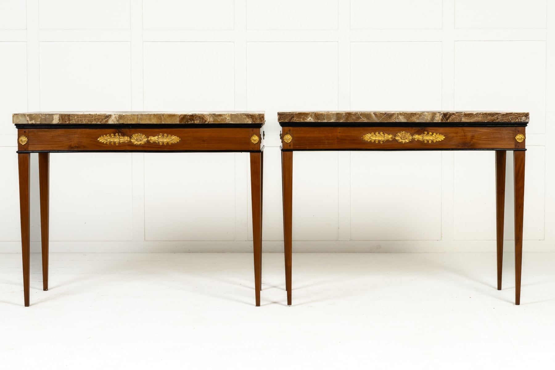 Pair of 18th Century Italian Cherrywood Consoles