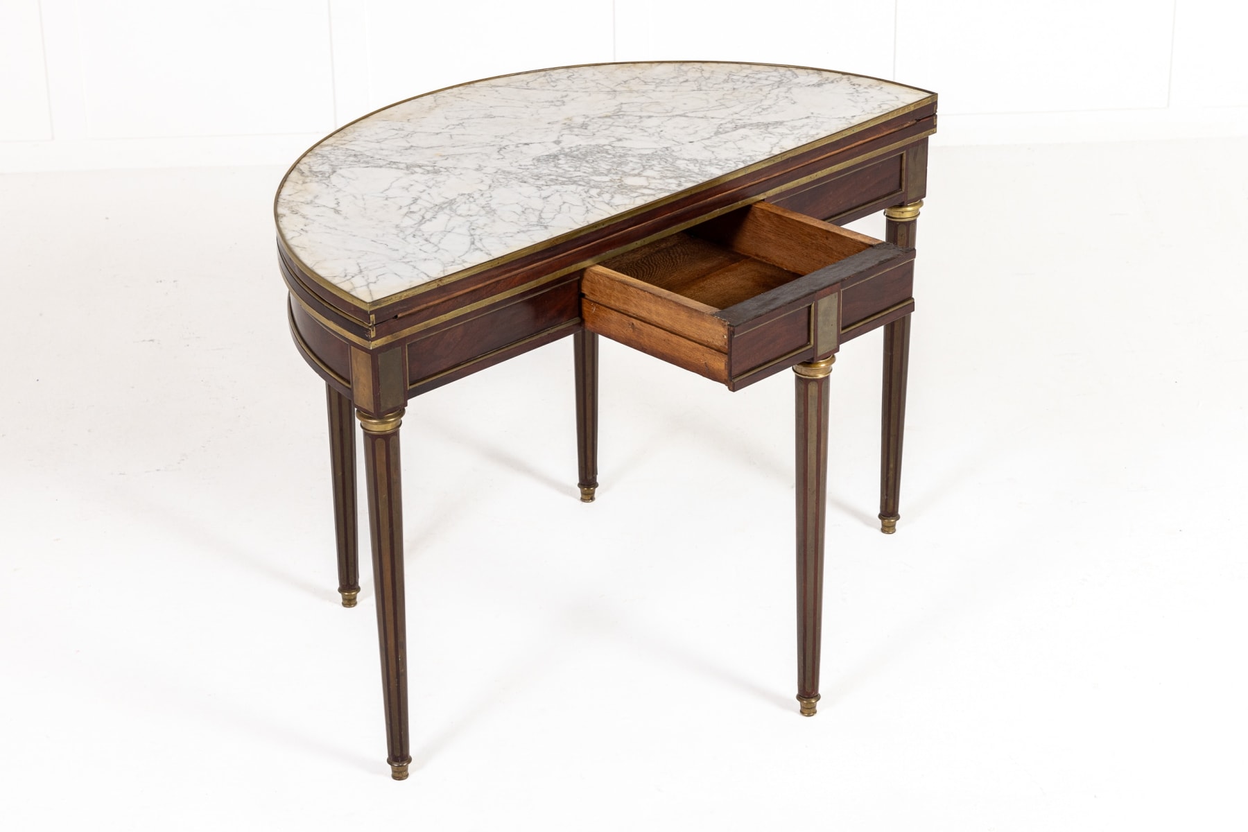 Early 19th Century Russian Mahogany Demi Lune Card Table